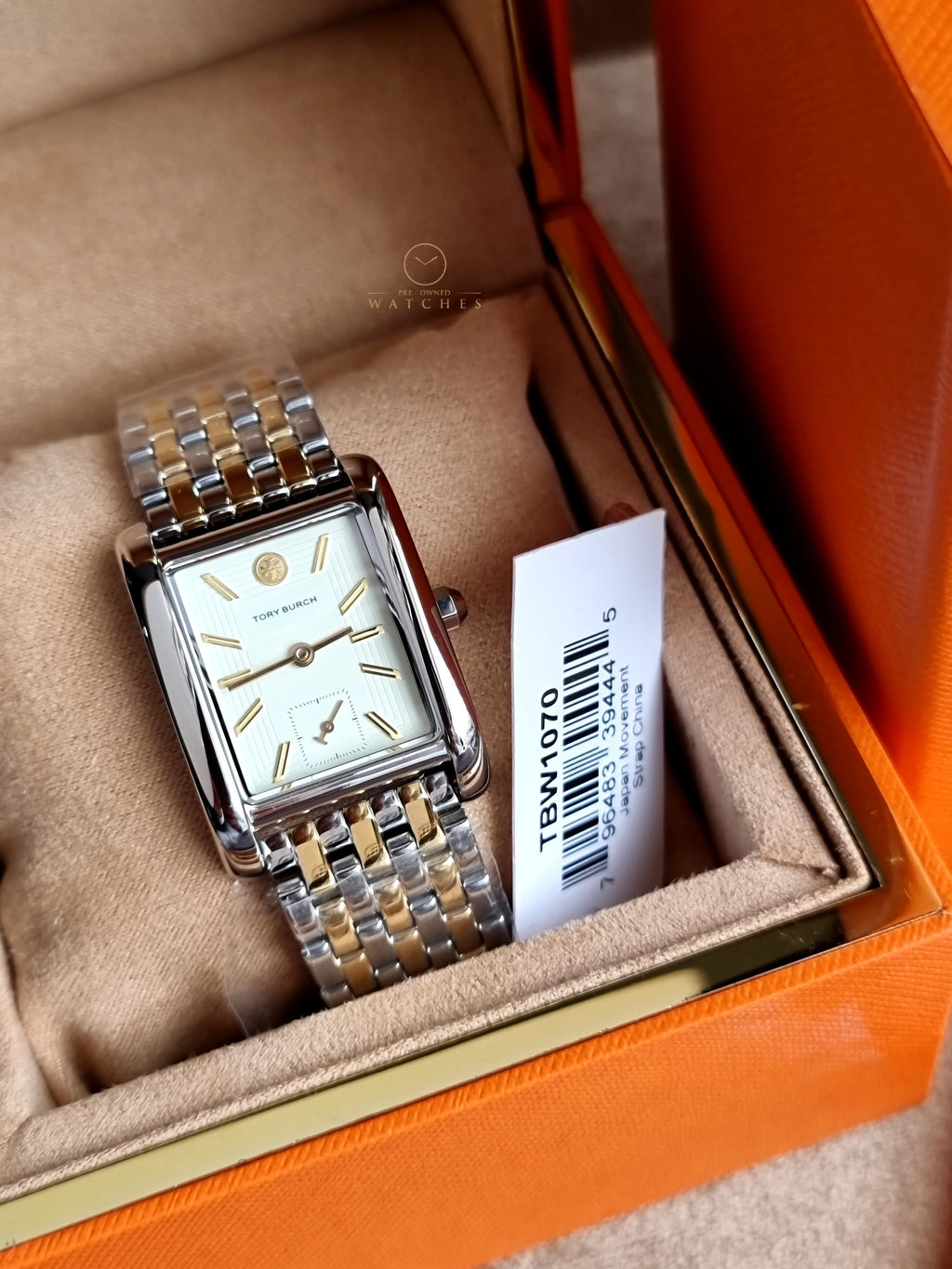 Tory Burch Eleanor White Dial Two Tone Steel Strap Watch for Women - TBW1070
