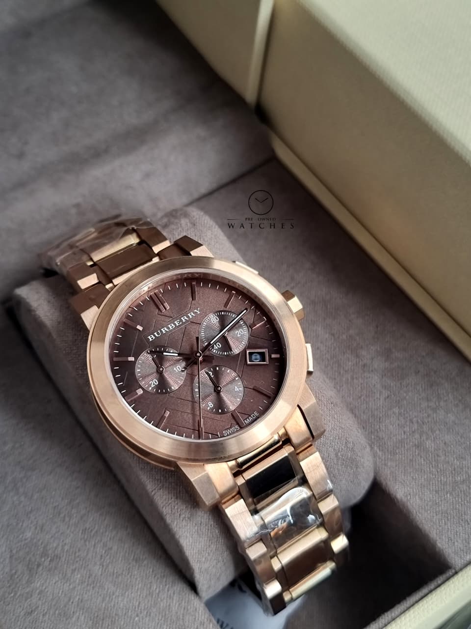 Burberry Rose gold Stainless Steel Bronze Dial Chronograph Quartz Men’s Watch - BU9754