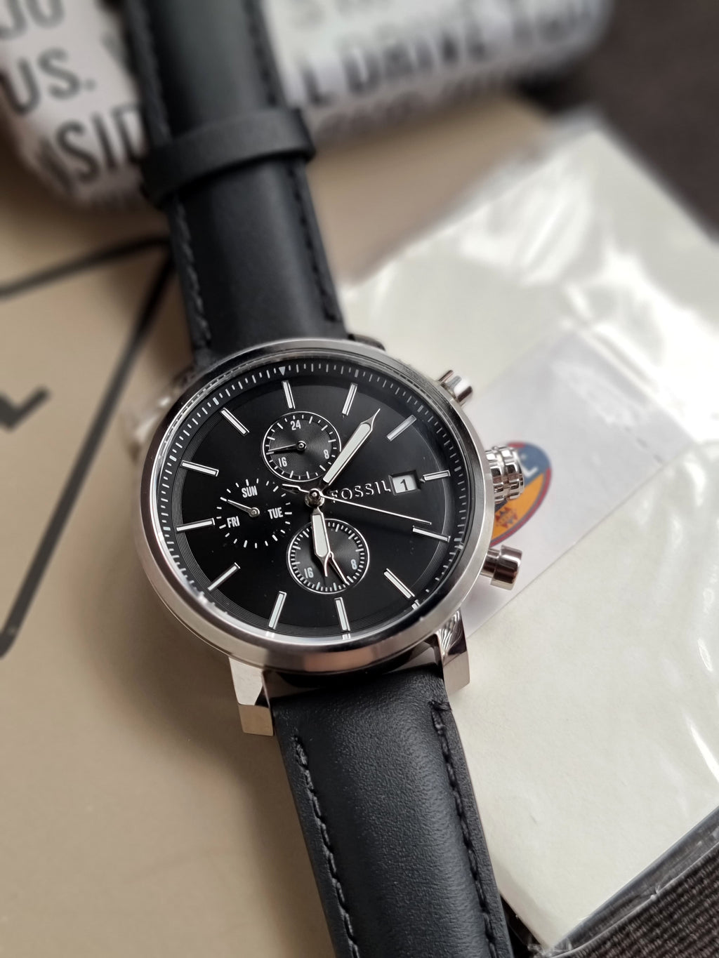 Fossil BQ2849 Men's Analogue Quartz Watch with Leather Strap