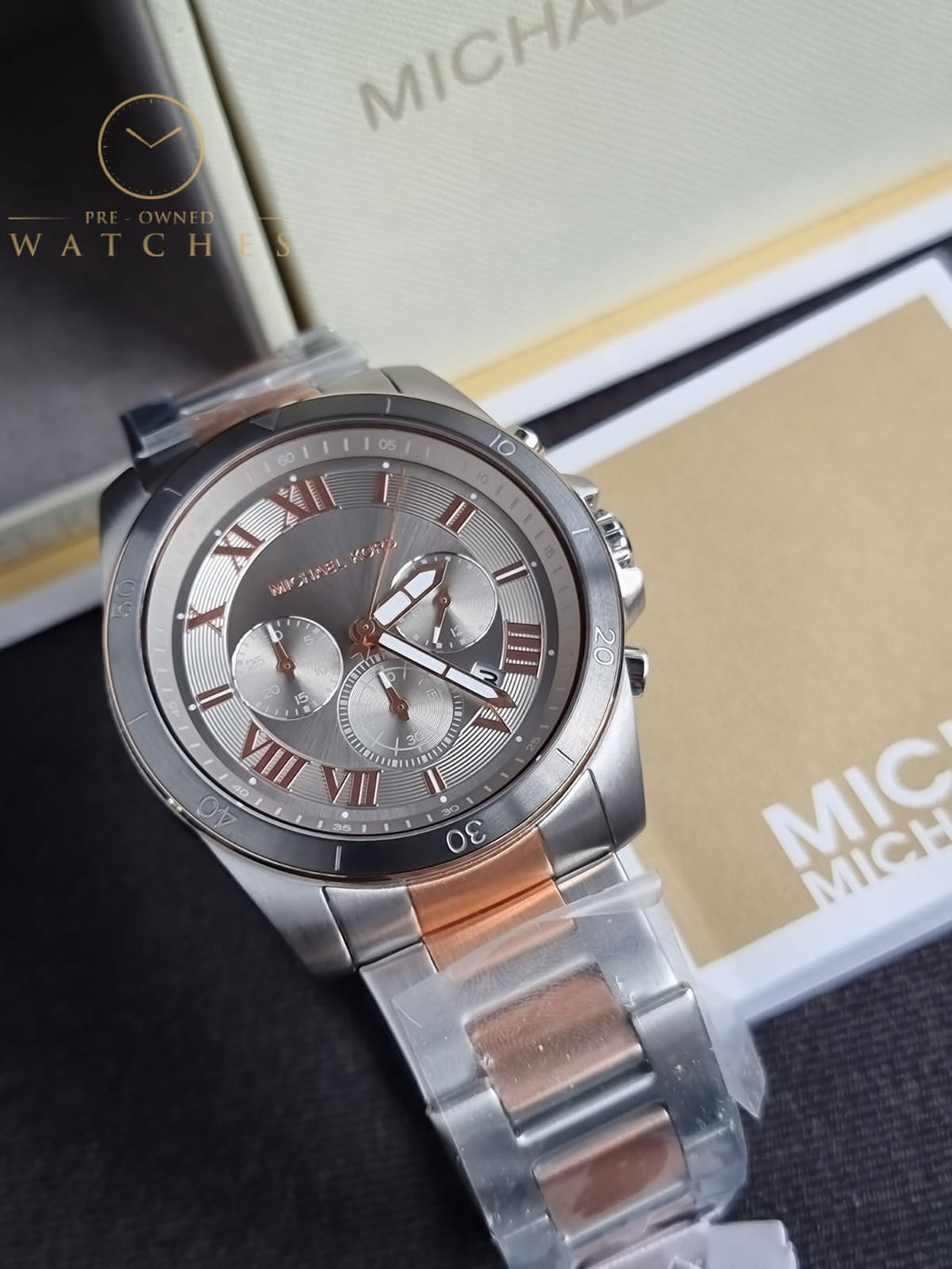 Michael Kors Men’s Quartz Two-tone Stainless Steel Grey Dial 44mm Watch MK8902