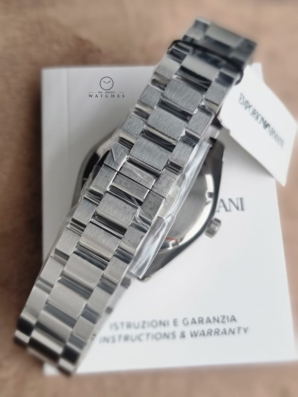 Emporio Armani Federico Silver Stainless Steel Black Dial Quartz Watch for Gents - AR11622