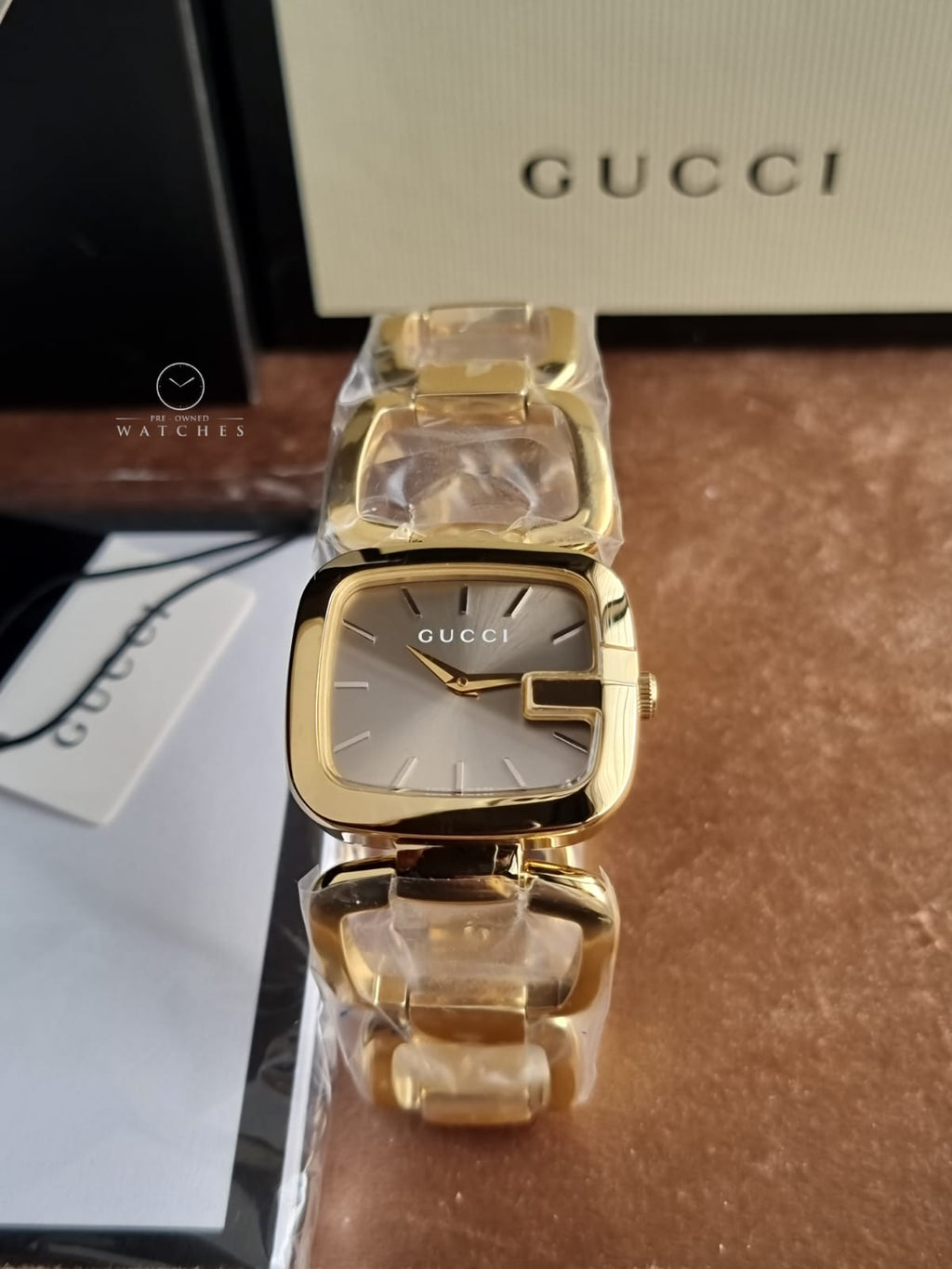 Gucci Women’s Quartz Gold Stainless Steel Light Brown Dial 32mm Watch YA125408