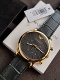 Emporio Armani Men’s Quartz Leather Strap Black Dial 46mm Watch AR1917