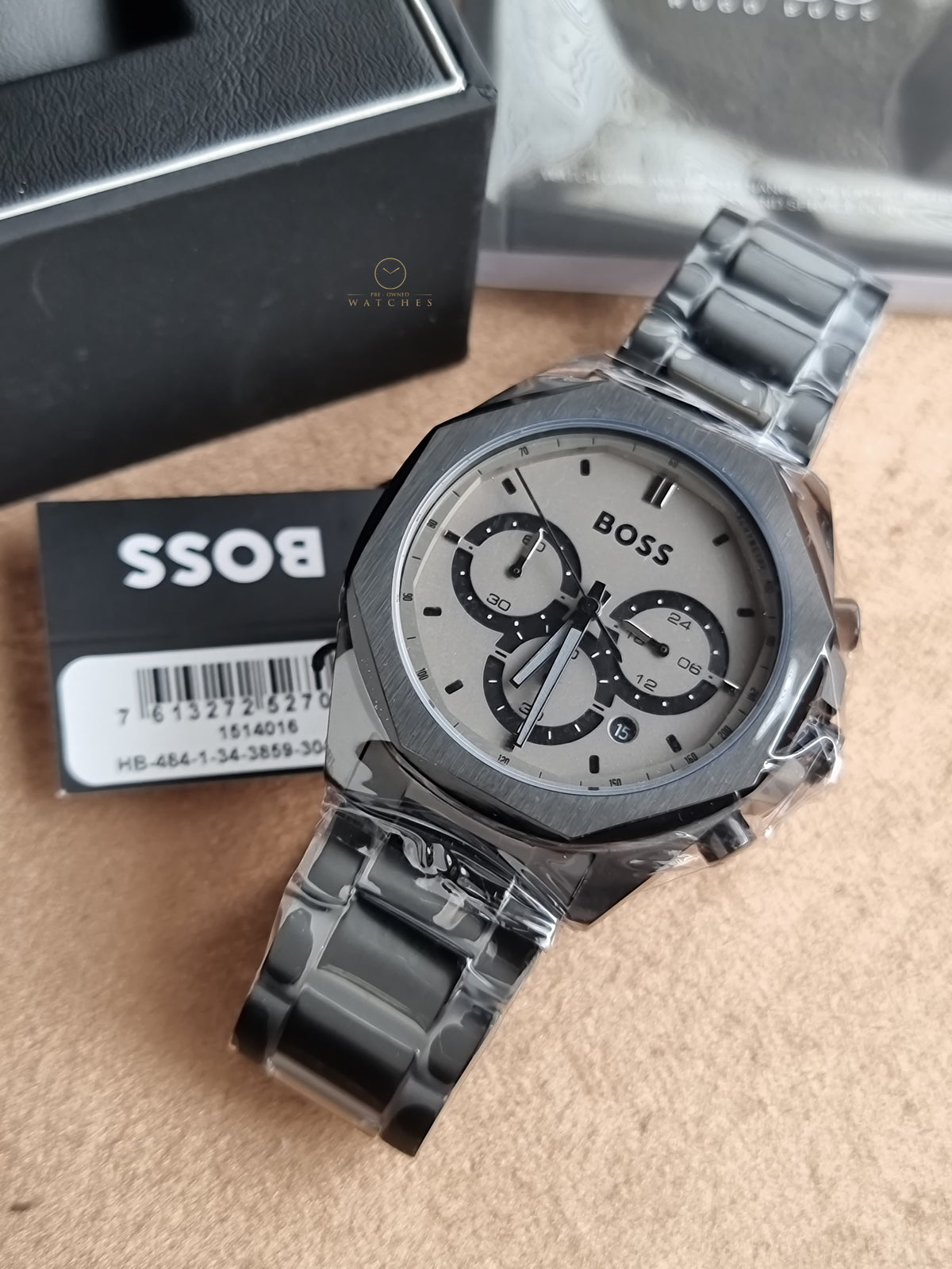 Hugo Boss Men’s Quartz Black Stainless Steel Grey Dial 42mm Watch 1514016