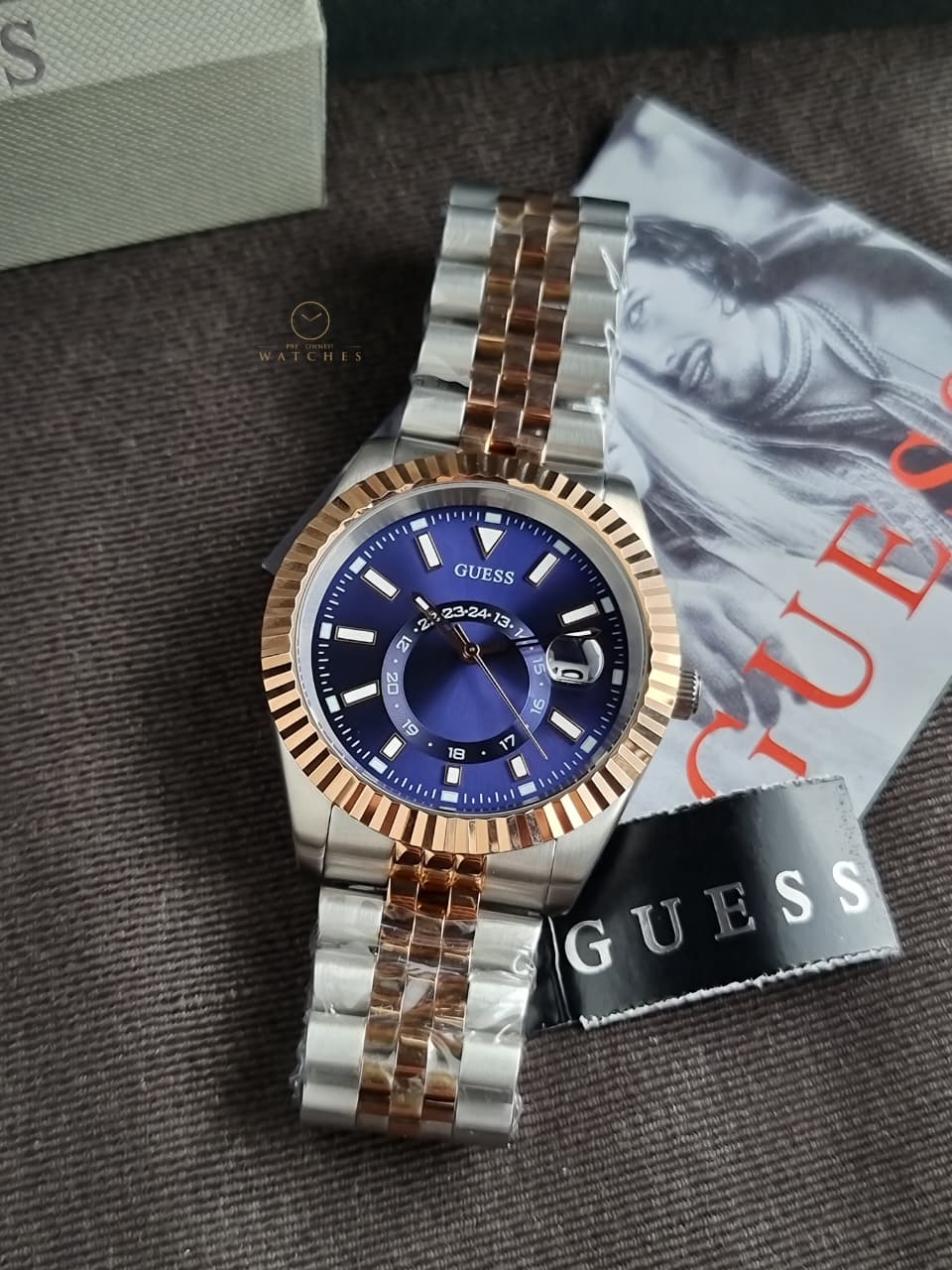 GUESS Jaden Two tone Multi-function Date Quartz Men’s Watch 42mm- GW0977g5