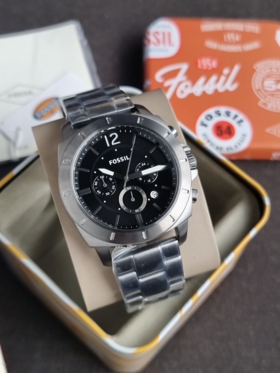 Fossil Privateer 45mm Chronograph Smoke Stainless Steel Watch - BQ2817