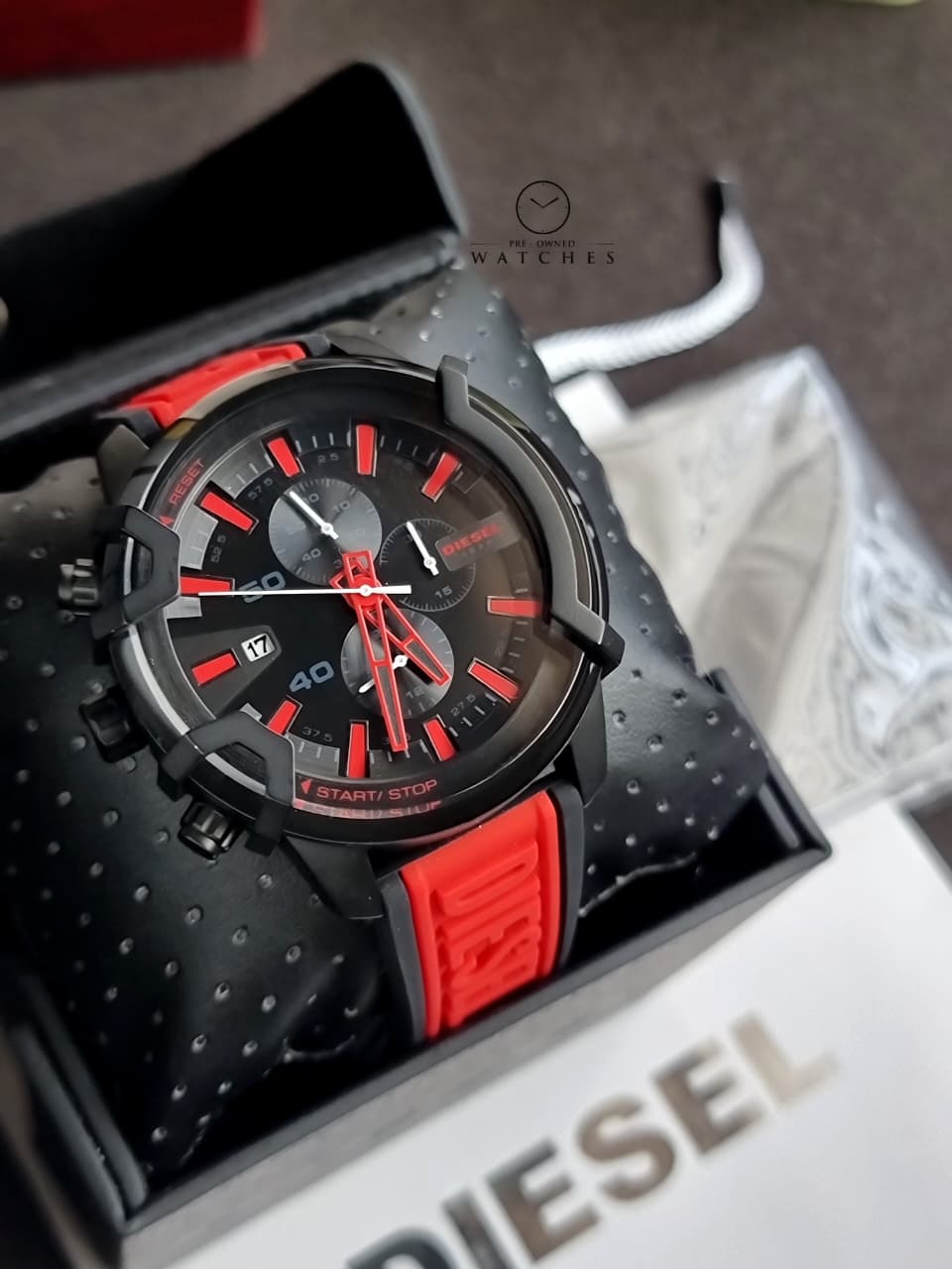 Diesel Analog Black 48mm Dial Men's Silicone Watch-DZ4530