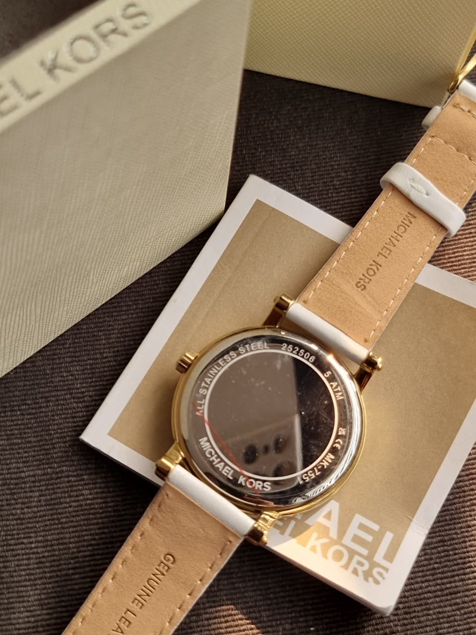 Michael Kors Women’s Quartz White Leather Strap White Dial 38mm Watch MK7551