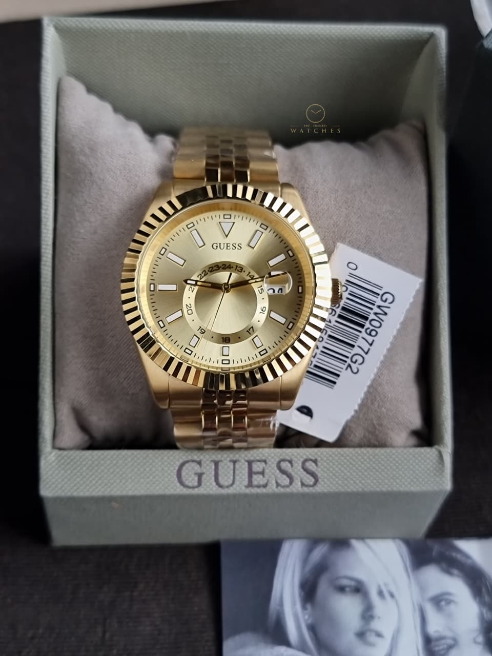 GUESS Champagne Round 42mm Dial Analog Men's Watch - GW0977G2