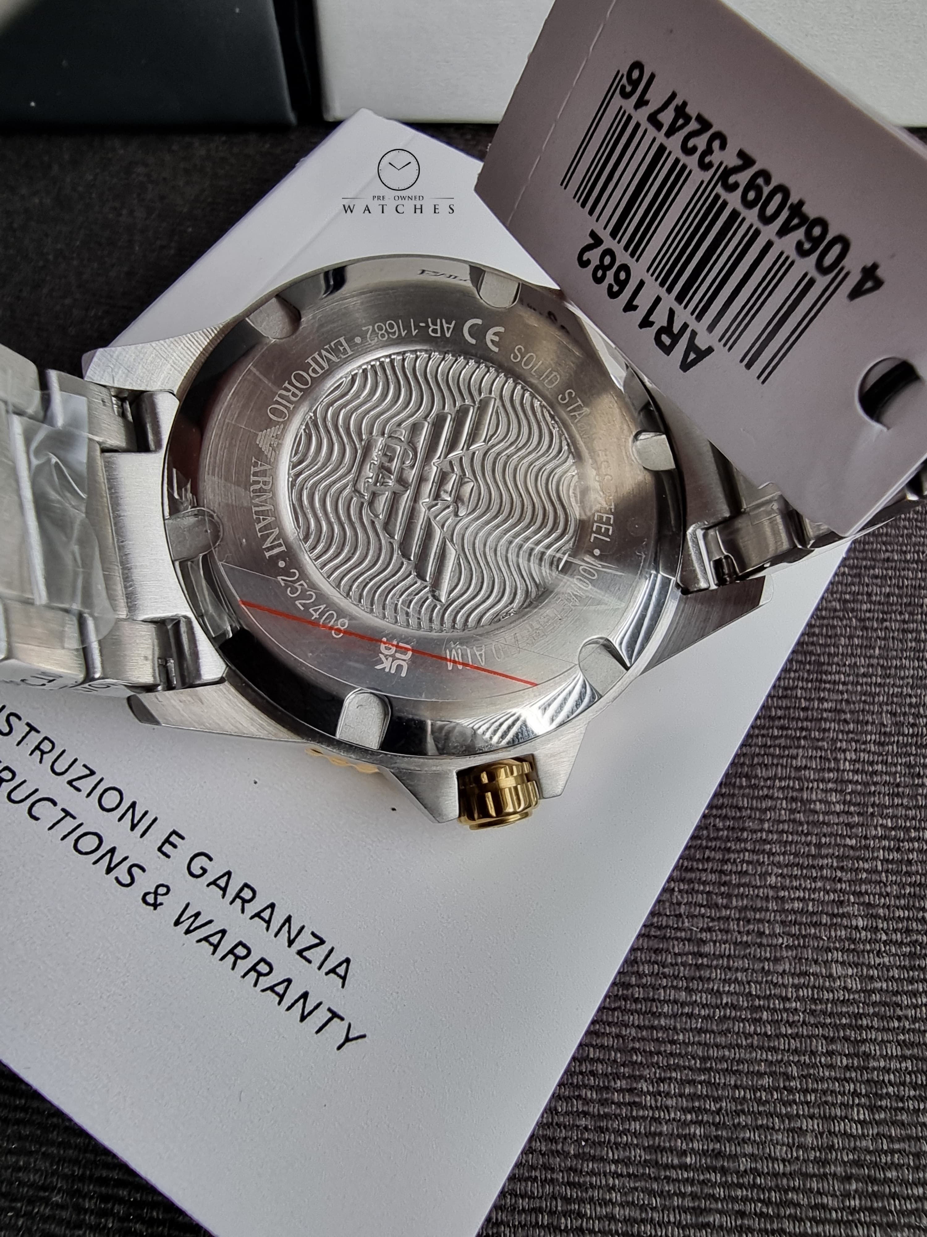 Emporio Armani World Explorer Blue 42mm Dial Two Tone Steel Strap Watch for Men - AR11682