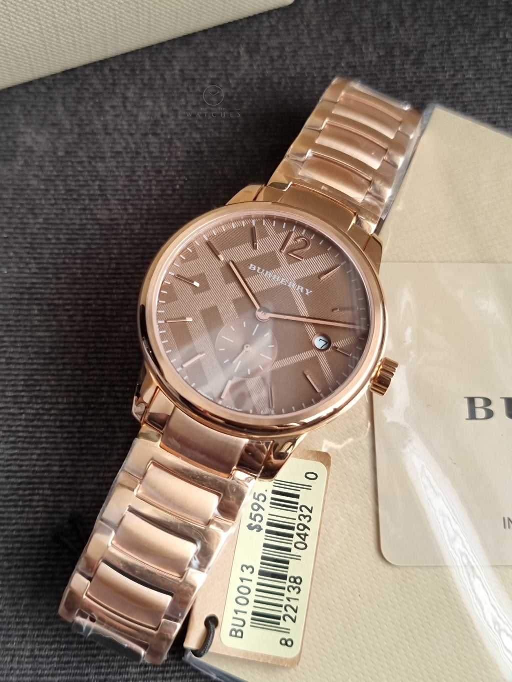 Burberry Men’s Swiss Made Stainless Steel Rose Gold Dial 40mm Watch BU10013