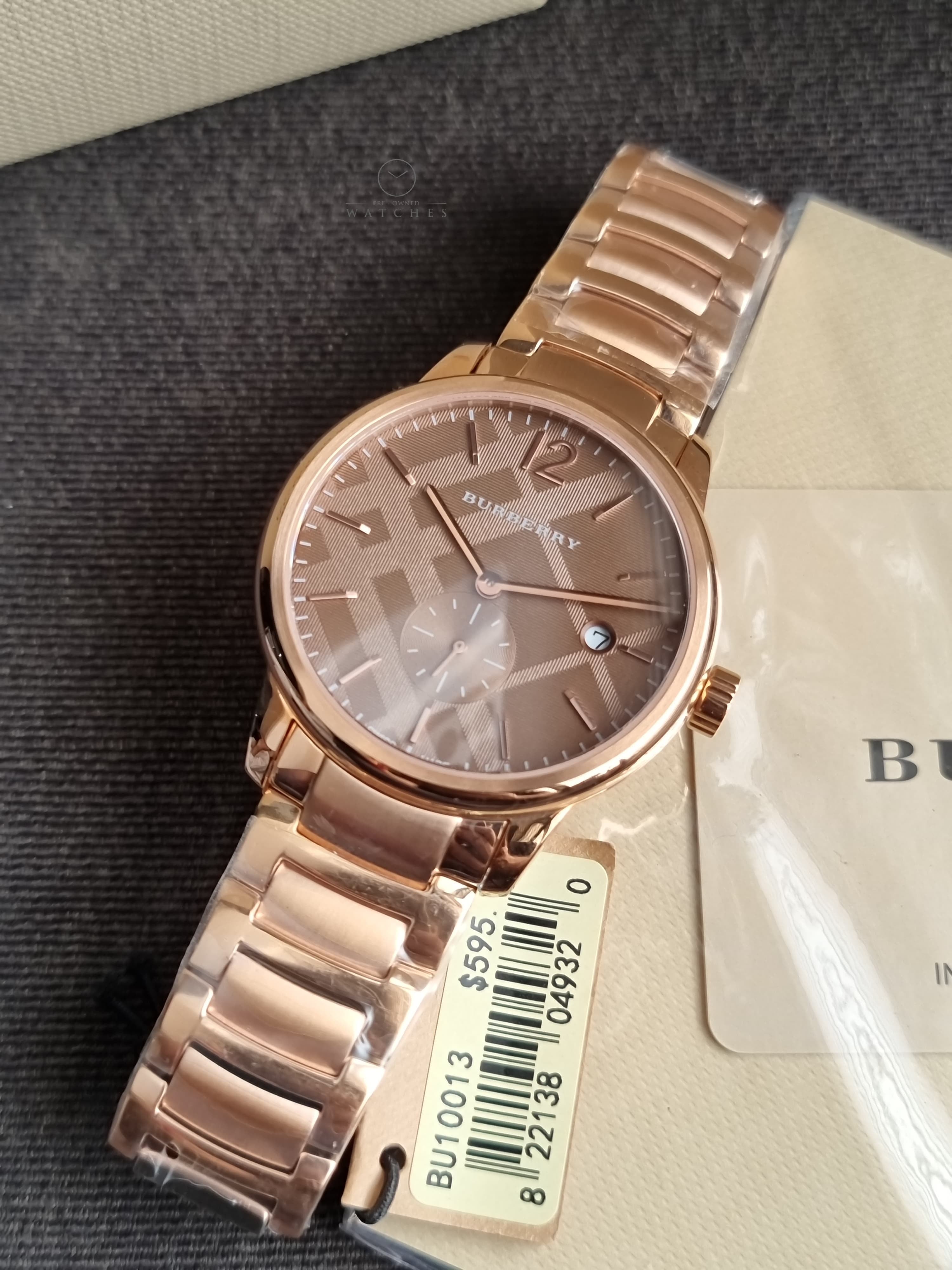 Burberry Men’s Swiss Made Stainless Steel Rose Gold Dial 40mm Watch BU10013