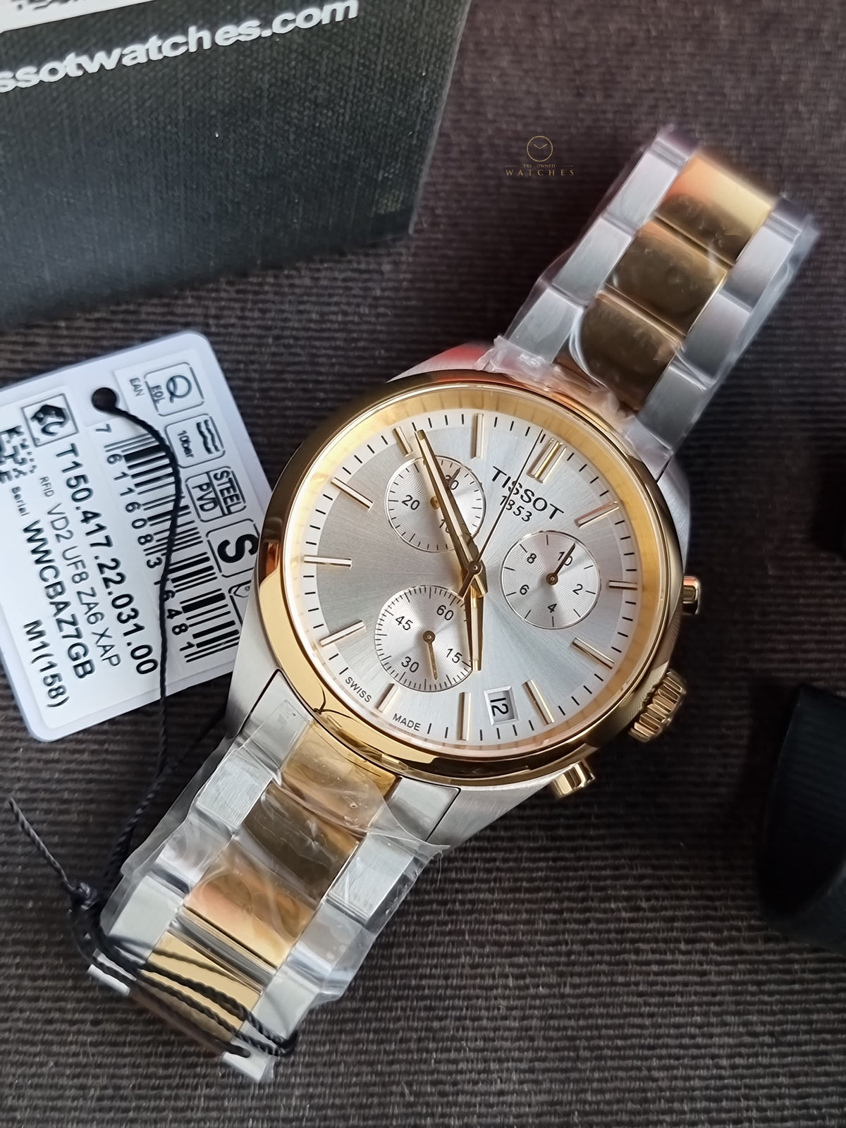 Tissot PR 100 Two-tone Stainless Steel Silver 40mm Dial Chronograph Quartz Watch for Gents - T150.417.22.031.00