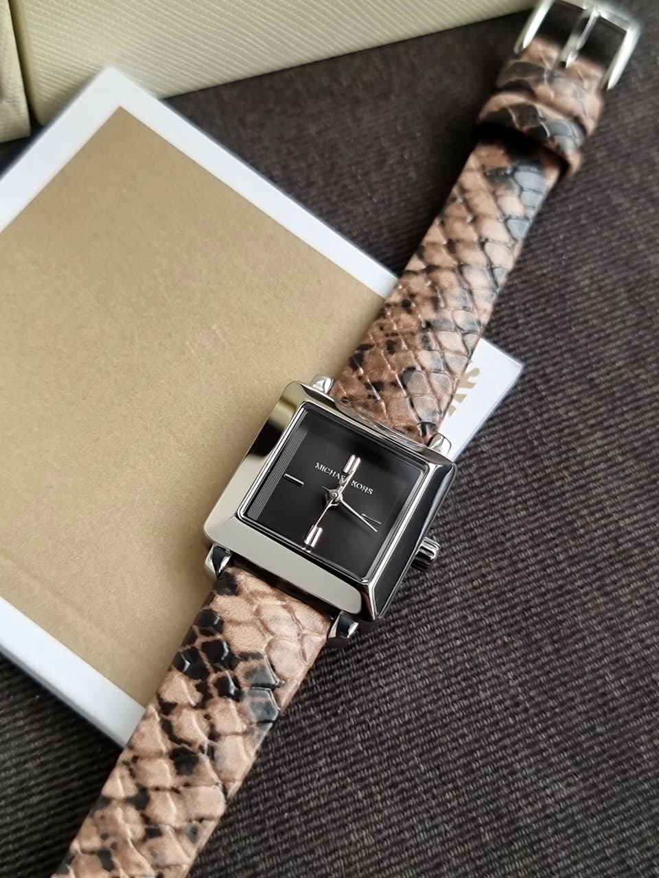 Michael Kors Women’s Quartz Light & Dark Brown Leather Strap Black Dial 24mm Watch MKO1195