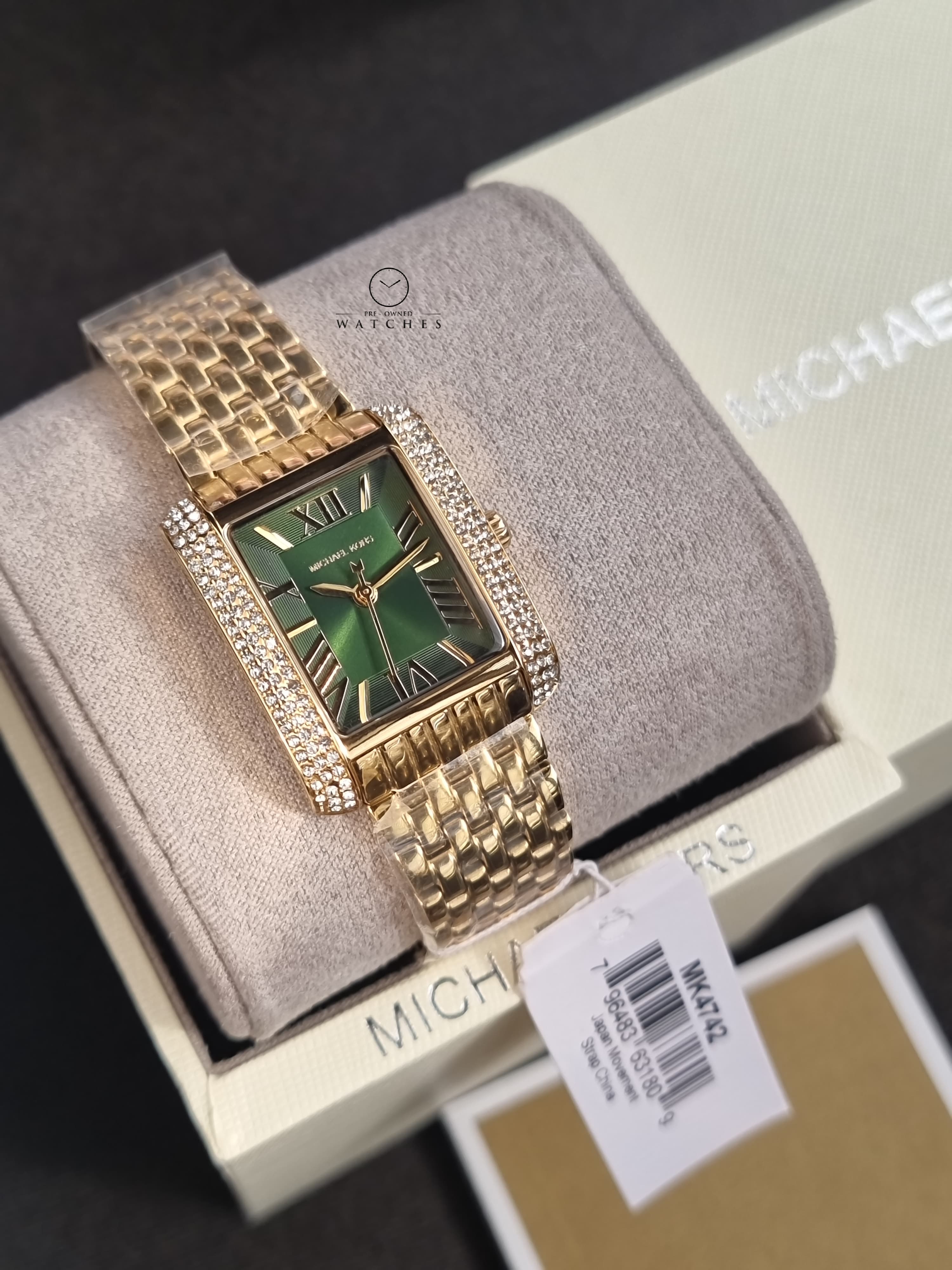 Michael Kors Emery Gold-Tone Stainless Steel Strap Green Dial 33mm Women’s Watch MK4742