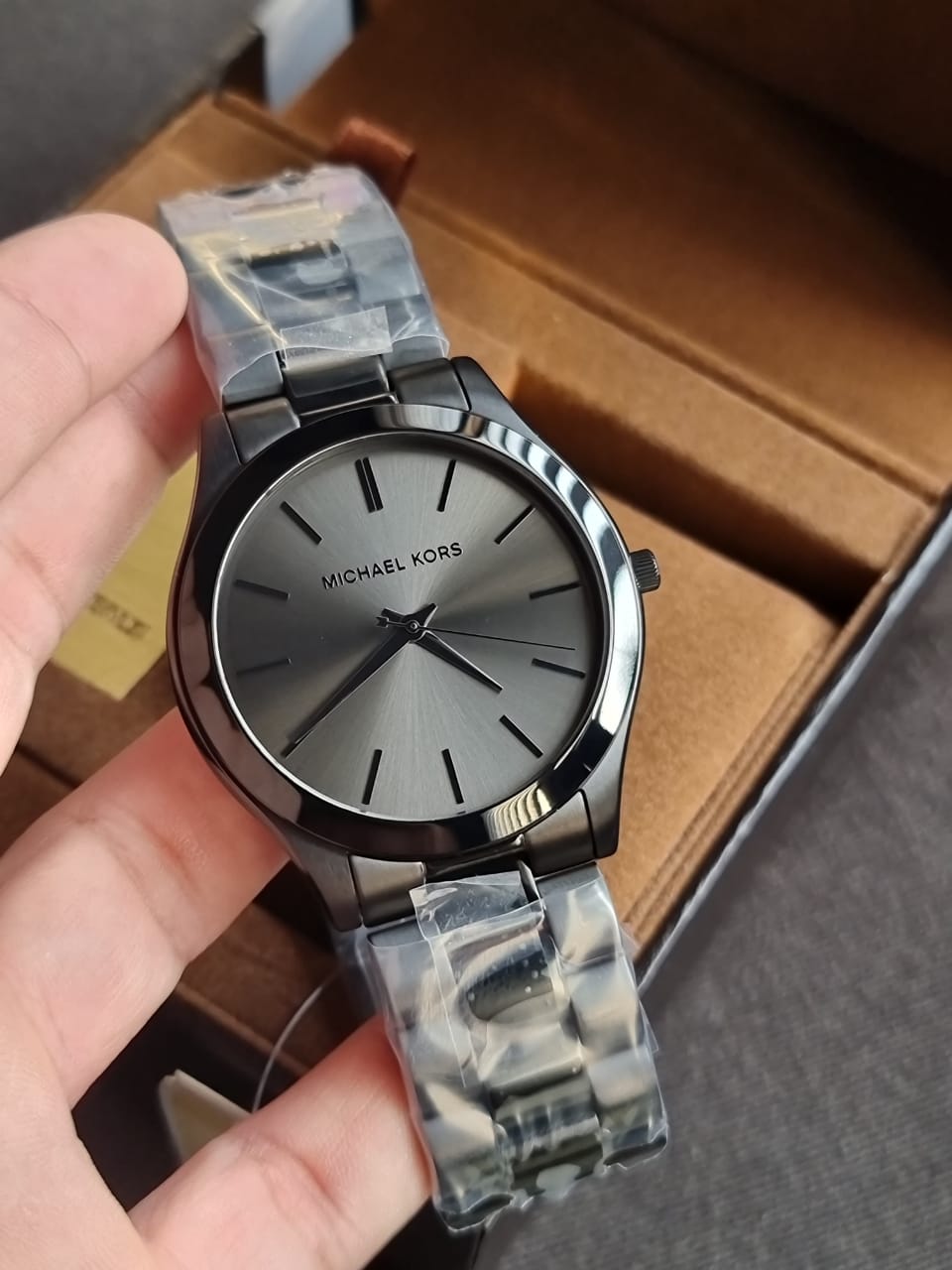 Michael Kors Men's Slim Runway Black 43mm Three-Hand Watch MK8507