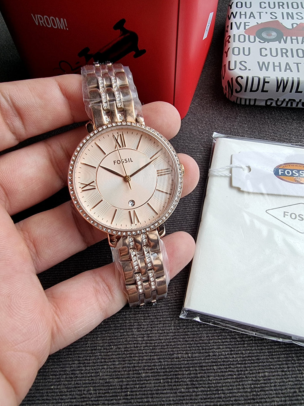 Fossil Jacqueline Rose Gold Stainless Steel Rose Gold Dial Quartz Watch for Ladies - ES3546(without tag)
