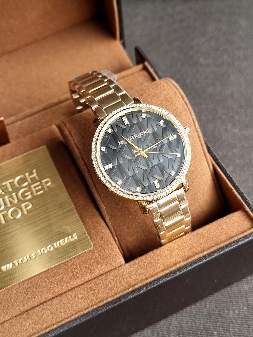 Michael Kors Pyper Quartz Crystal Black Dial Ladies Watch Mk4916