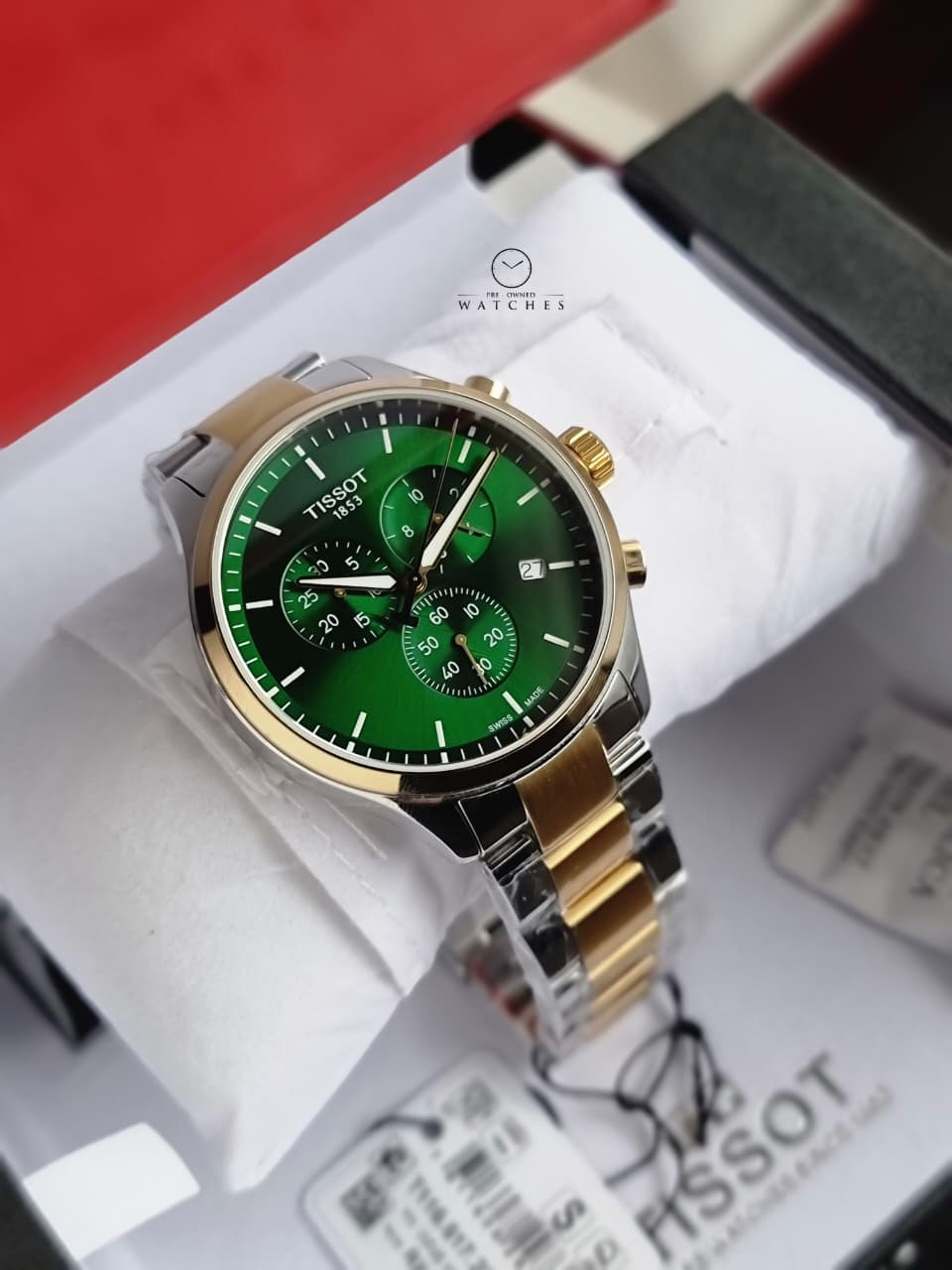 Tissot XL Classic Two-tone Stainless Steel Green Dial Chronograph Quartz Watch for Men's - T116.617.22.091.00