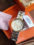 Tory Burch Reva Gold Dial Two Tone Steel Strap Watch for Women - TBW4027