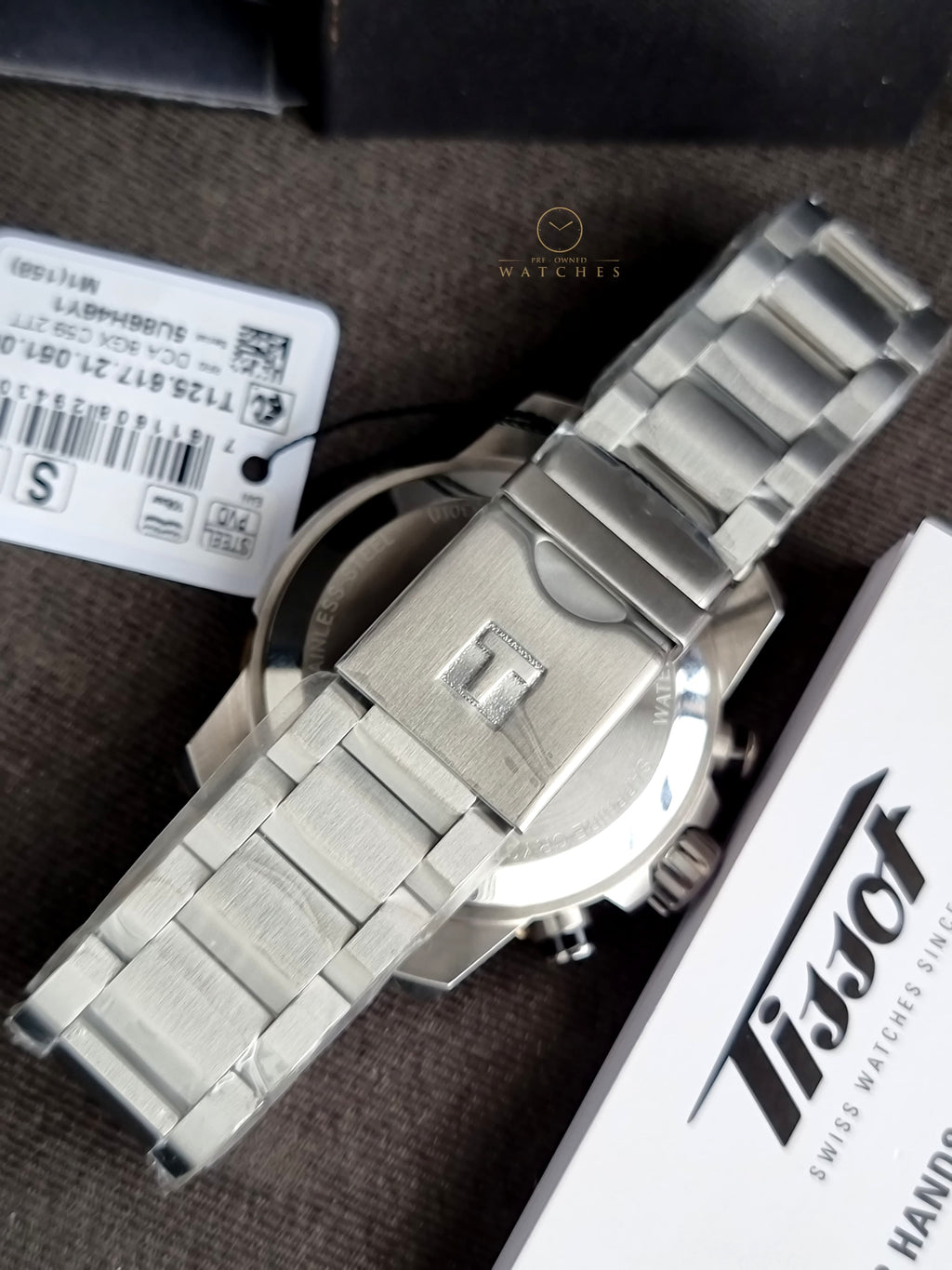 Tissot Supersport Silver Stainless Steel Black Dial 45mm Chronograph Quartz Watch for Gents - T125.617.21.051.00