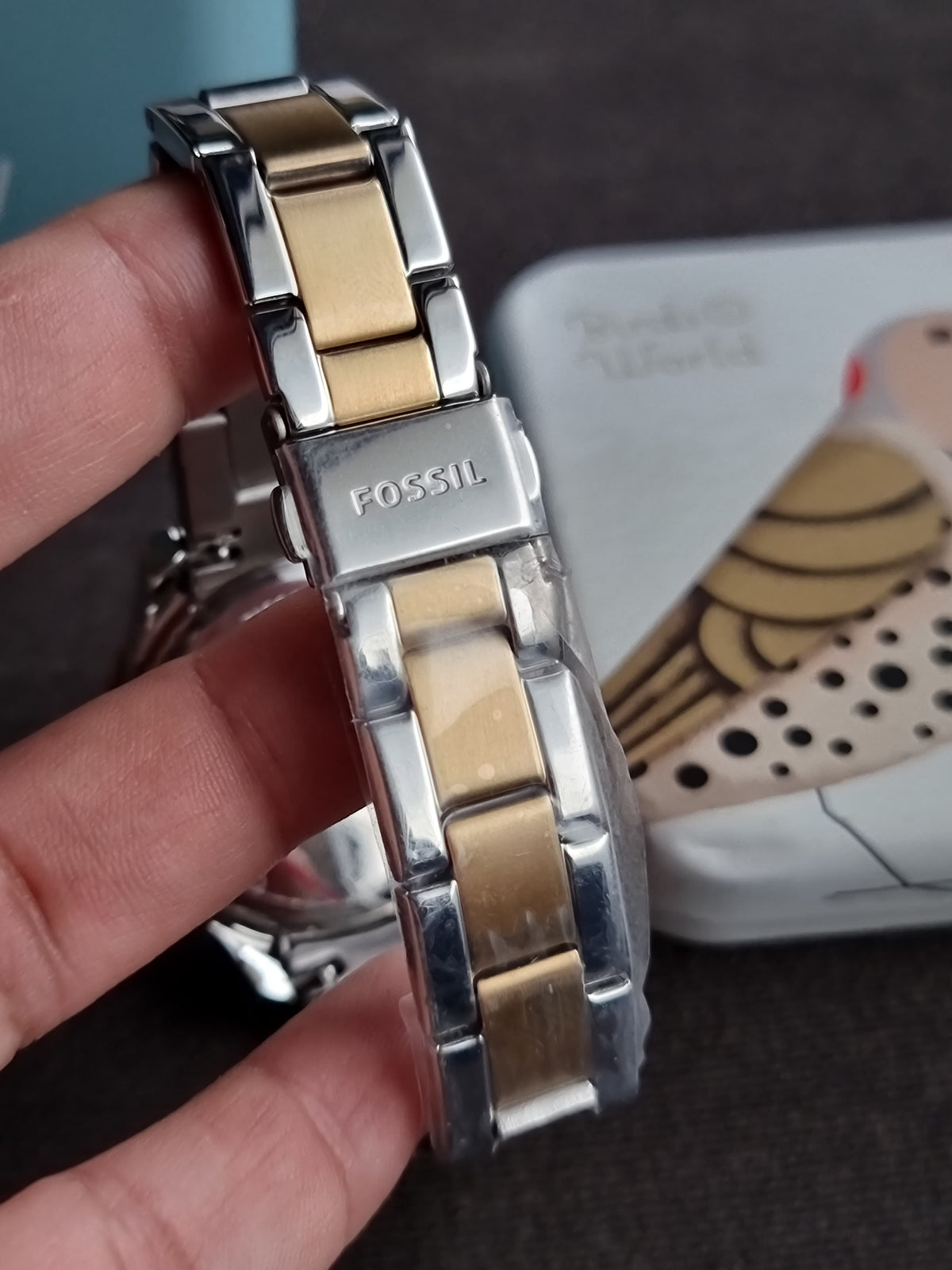 Fossil Stella Sport ES5107 Crystal Stones White Dial Two Tone Women’s Watch