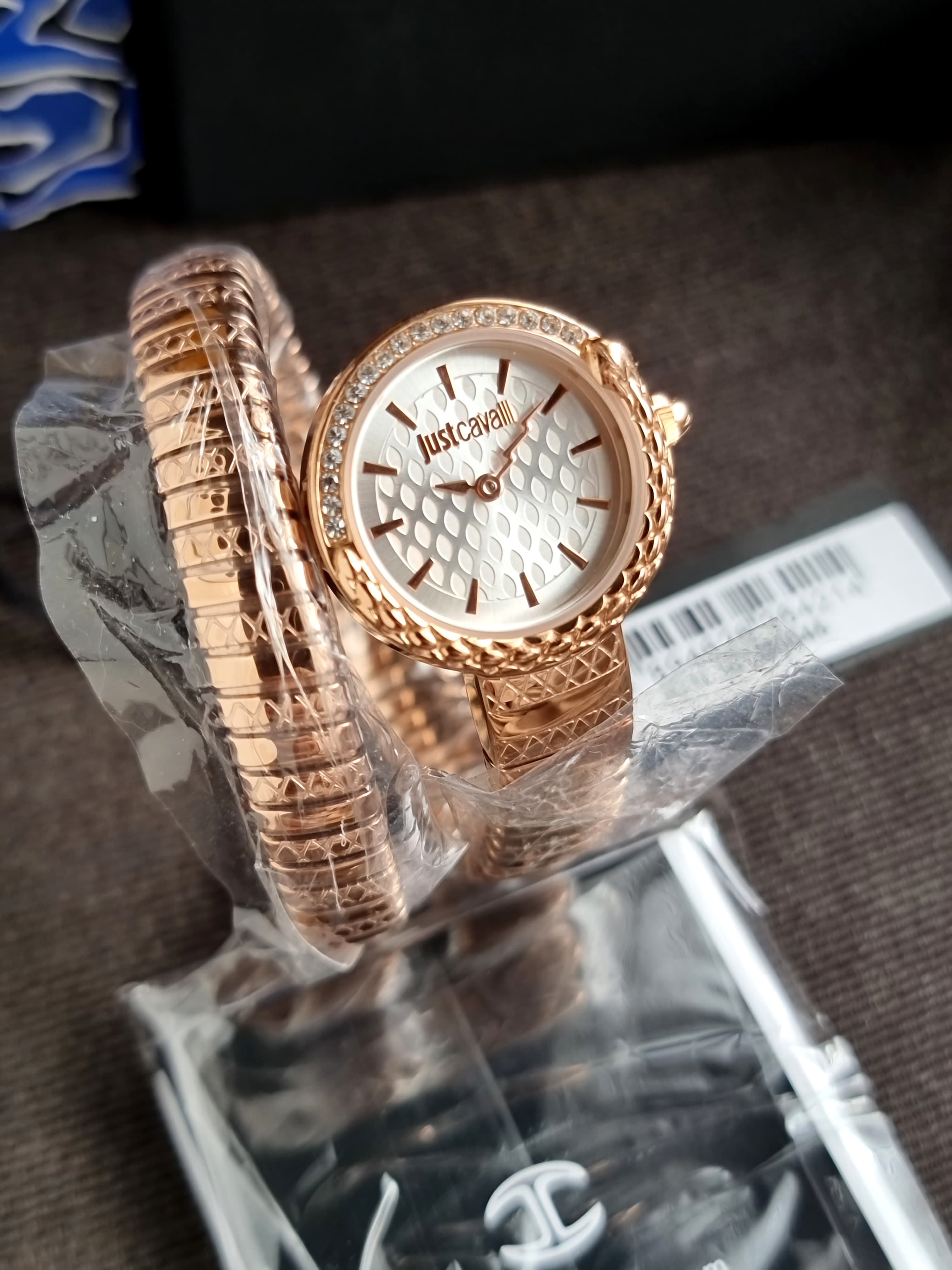 Just Cavalli Signature Snake Womens Stainless Steel Rose Gold Color Watch - JC1L301M0045