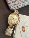 Fossil Analog Women's Watch Gold Plated Metal Bracelet - BQ3658