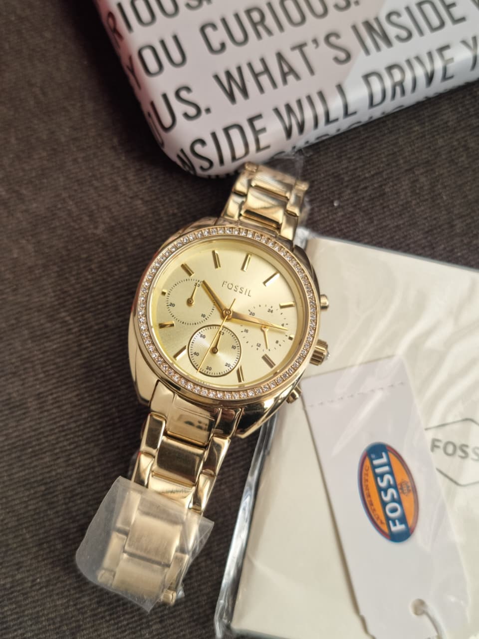 Fossil Analog Women's Watch Gold Plated Metal Bracelet - BQ3658