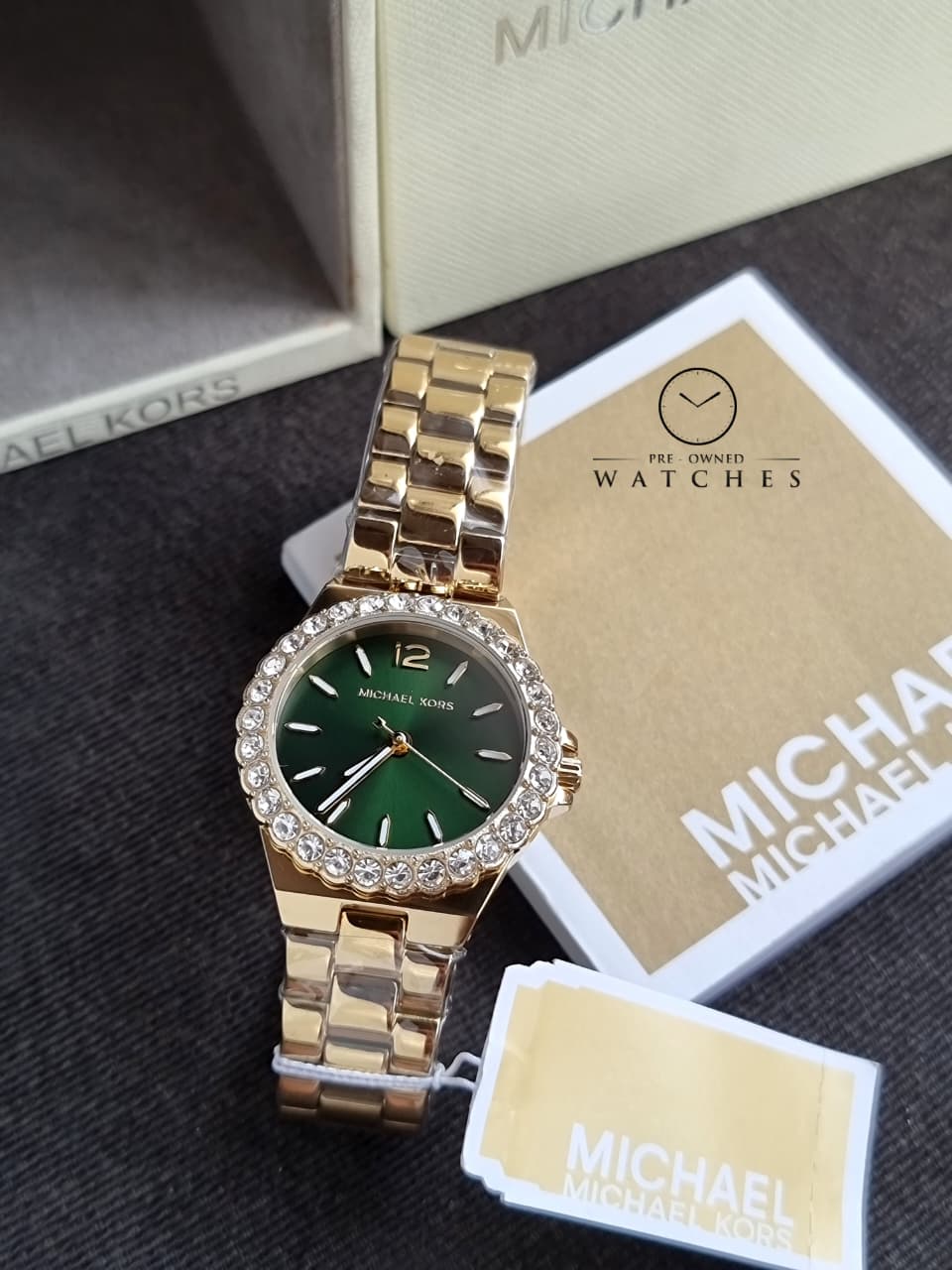 Michael Kors Lennox Three-Hand Gold-Tone Stainless Steel Watch mk7395