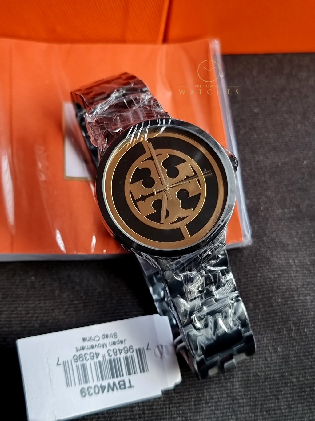 Tory Burch Reva Black Stainless Steel Black glossy Dial Quartz Watch for Ladies - TBW4039