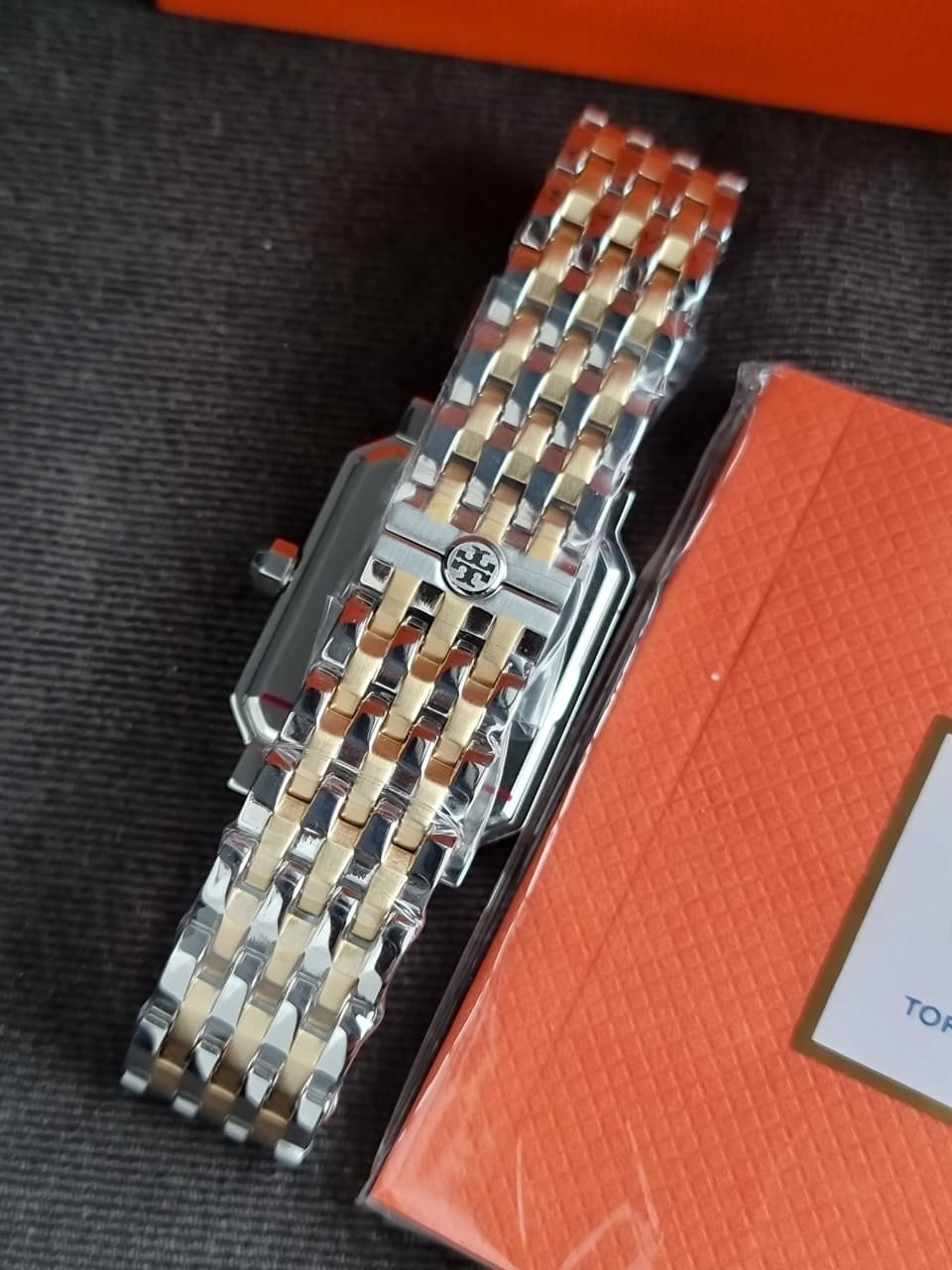 Tory Burch Robinson Dual Tone Stainless Steel Strap 27×29mm Ladies Watches-TBW1501