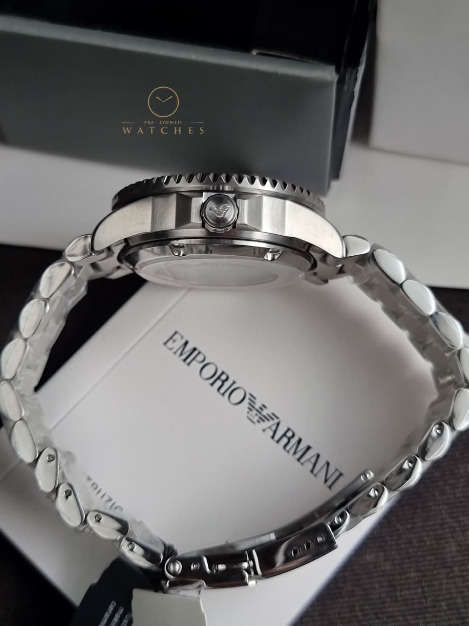 Emporio Armani Silver Tone Analogue Watch AR60080