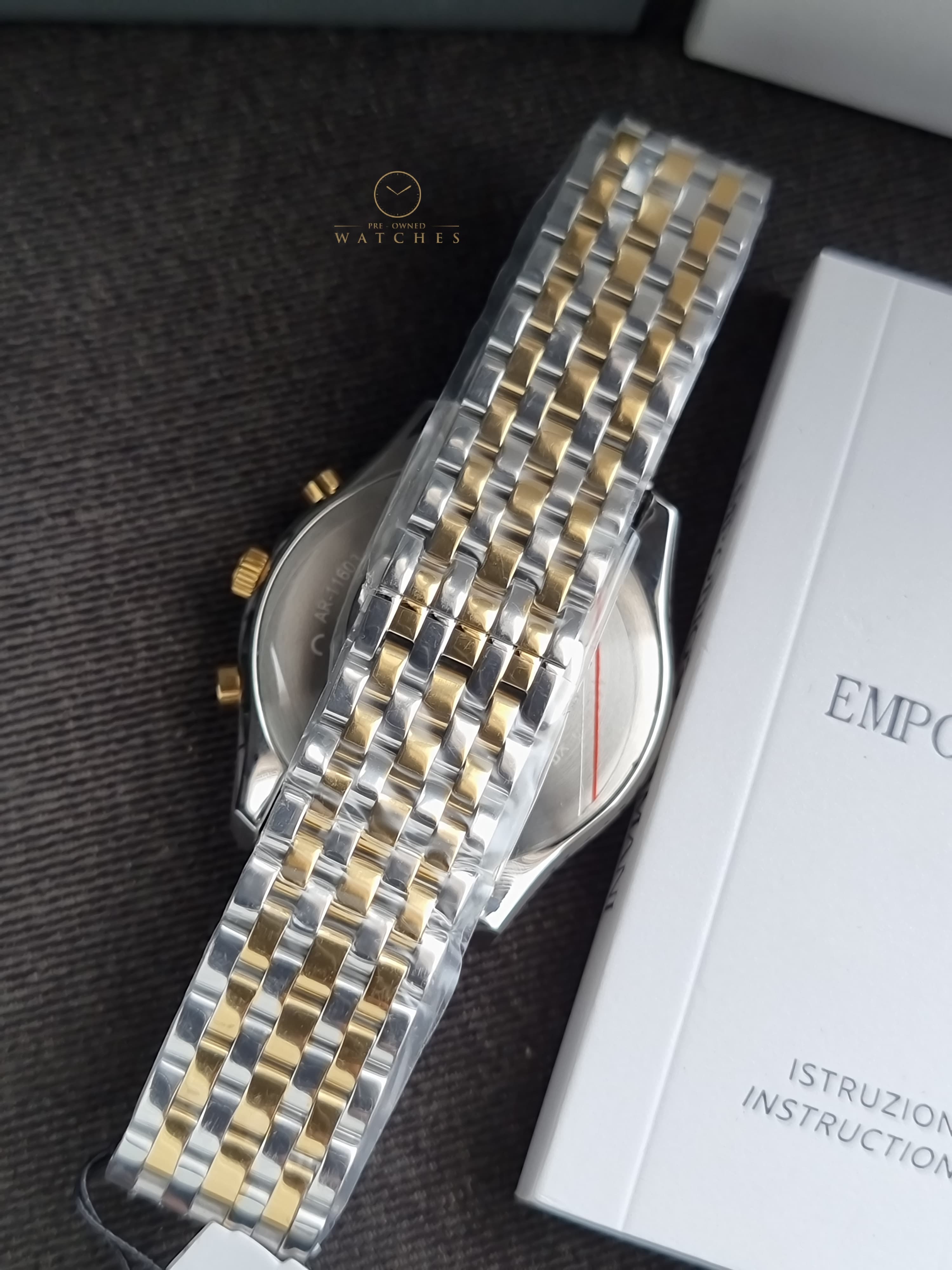 Emporio Armani Men’s Quartz Two-tone Stainless Steel Champagne Dial 41mm Watch AR11603