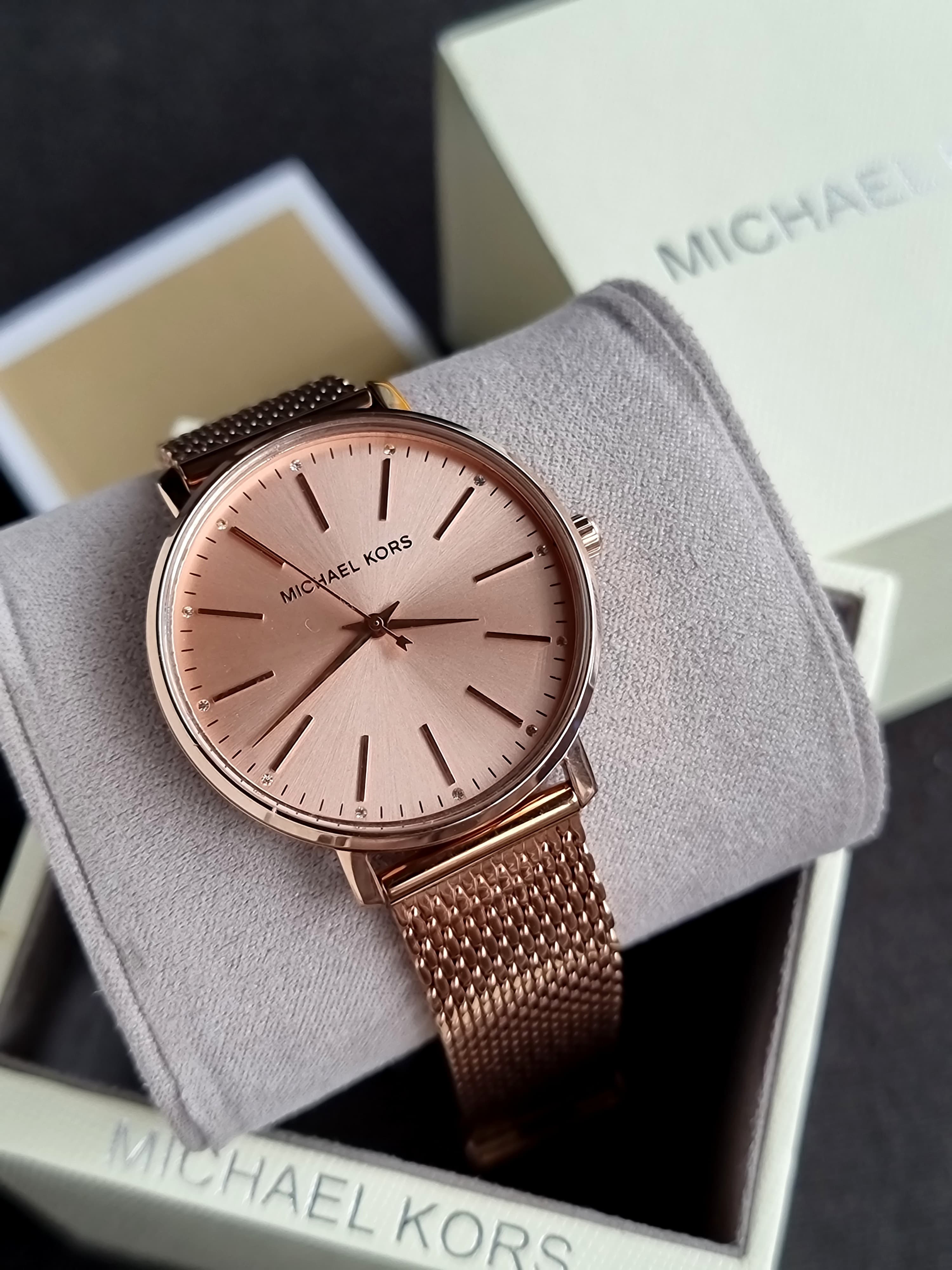Michael Kors Pyper Three-Hand Rose Gold-Tone Stainless Steel 38mm Women's Watch-MK4340