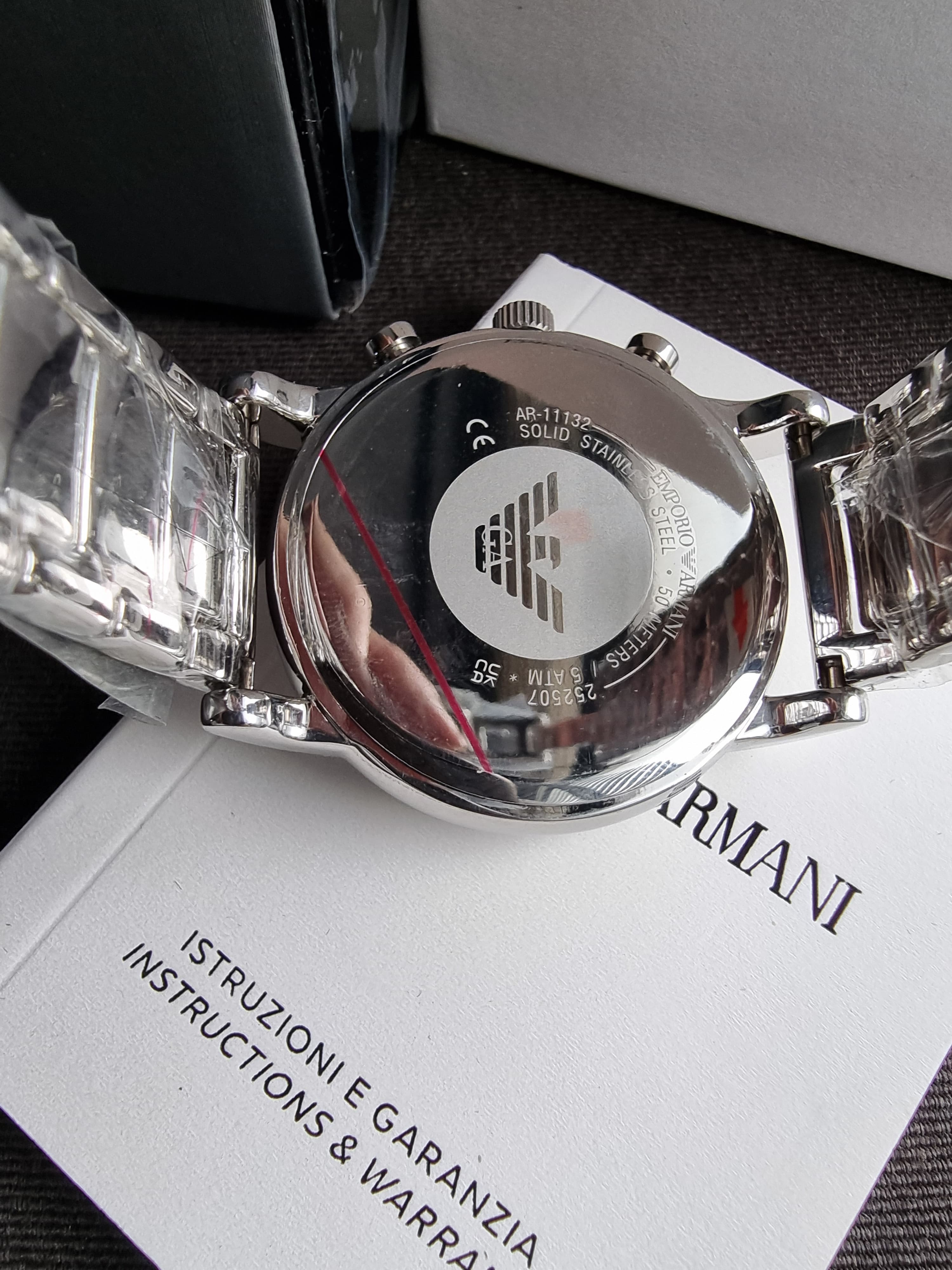 Emporio Armani Men’s Chronograph Quartz Stainless Steel Blue Dial 42mm Watch AR11132
(Without Tag)