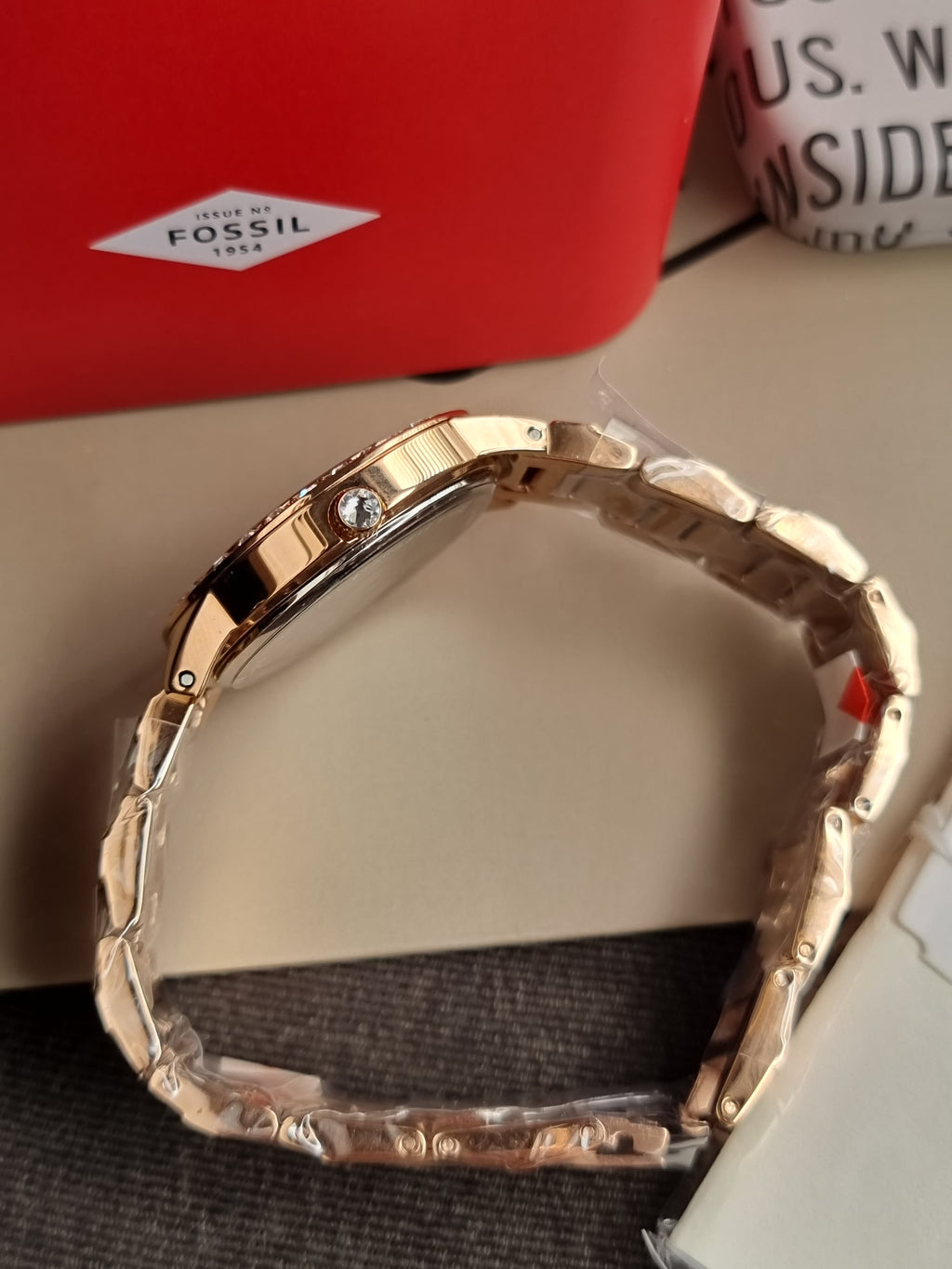 Fossil Jesse Rose Three Hand Gold-Tone Stainless Steel Watch ES3020