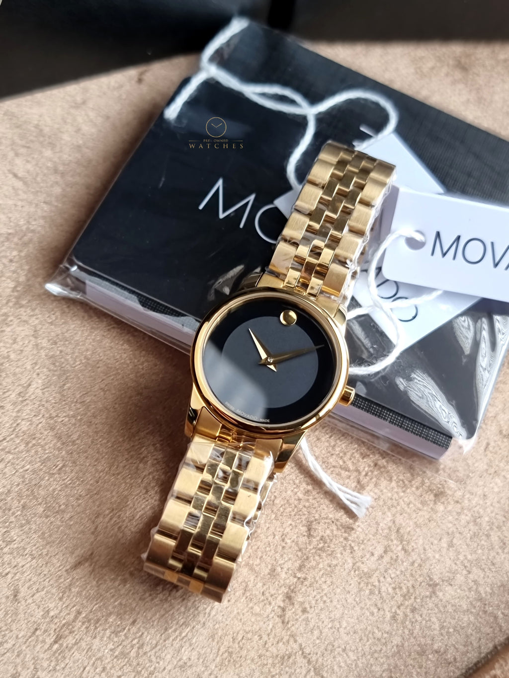 Movado Museum Classic 28mm Gold PVD Stainless Steel Bracelet Swiss Quartz Women's Watch 0607005