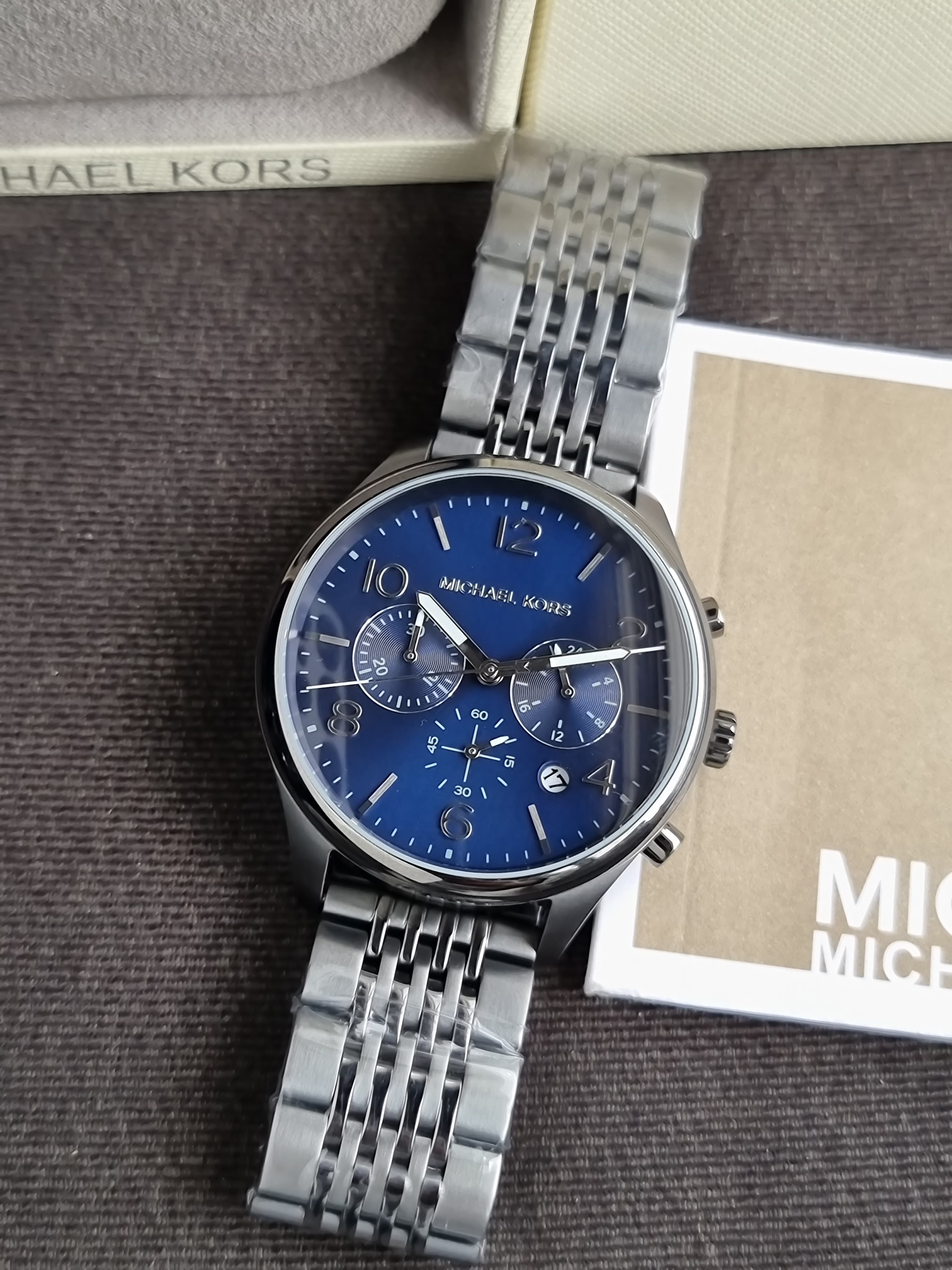 Michael Kors Merrick Analog 42mm Blue Dial Men's Watch-
MK8639