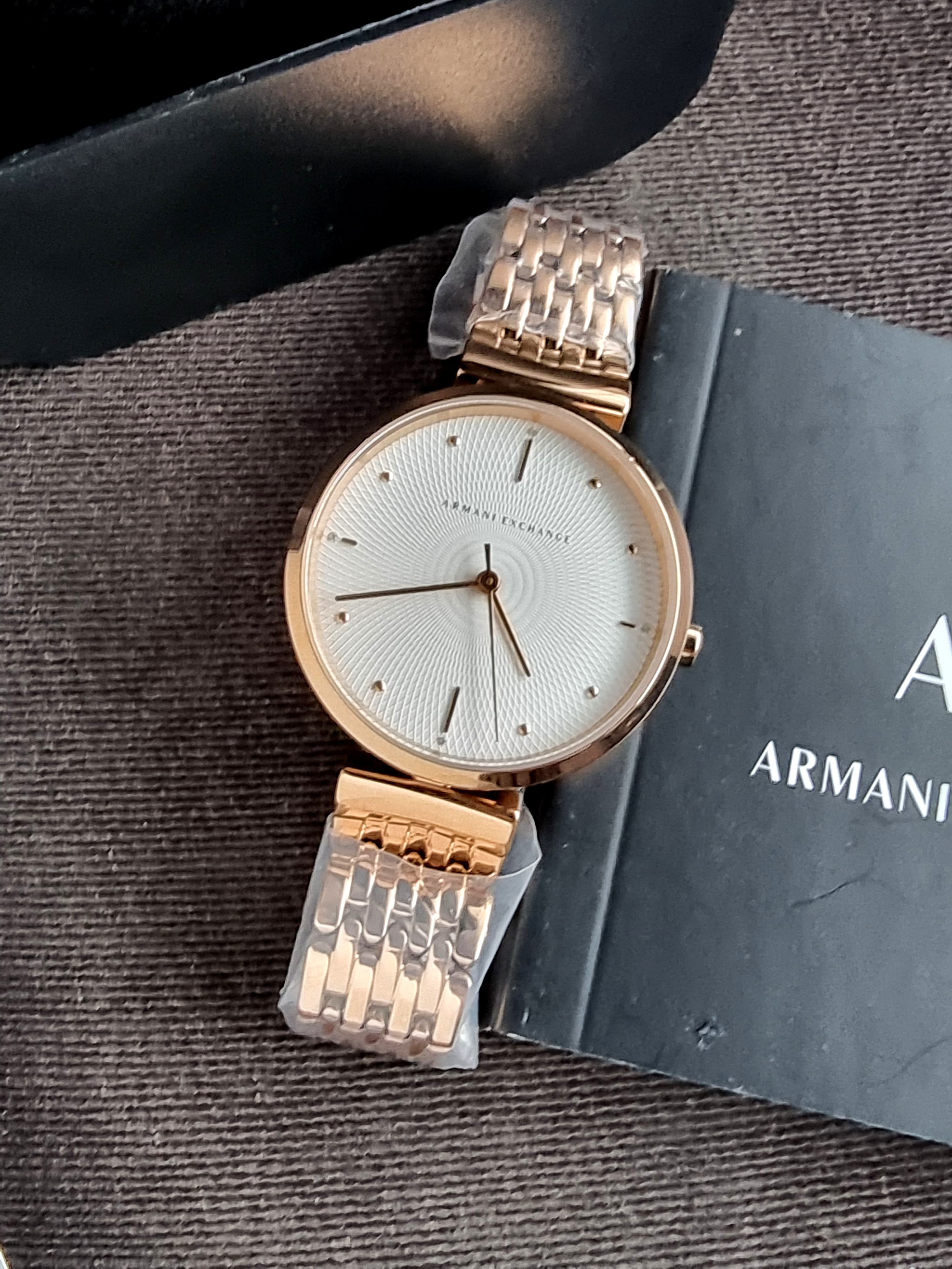 Armani Exchange Women's Zoe Rose Gold Round Stainless Steel Watch AX5901