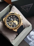 Guess Third Gear Black Silicone Strap Black Dial Chronograph Quartz Watch for Gents - GW0334G2