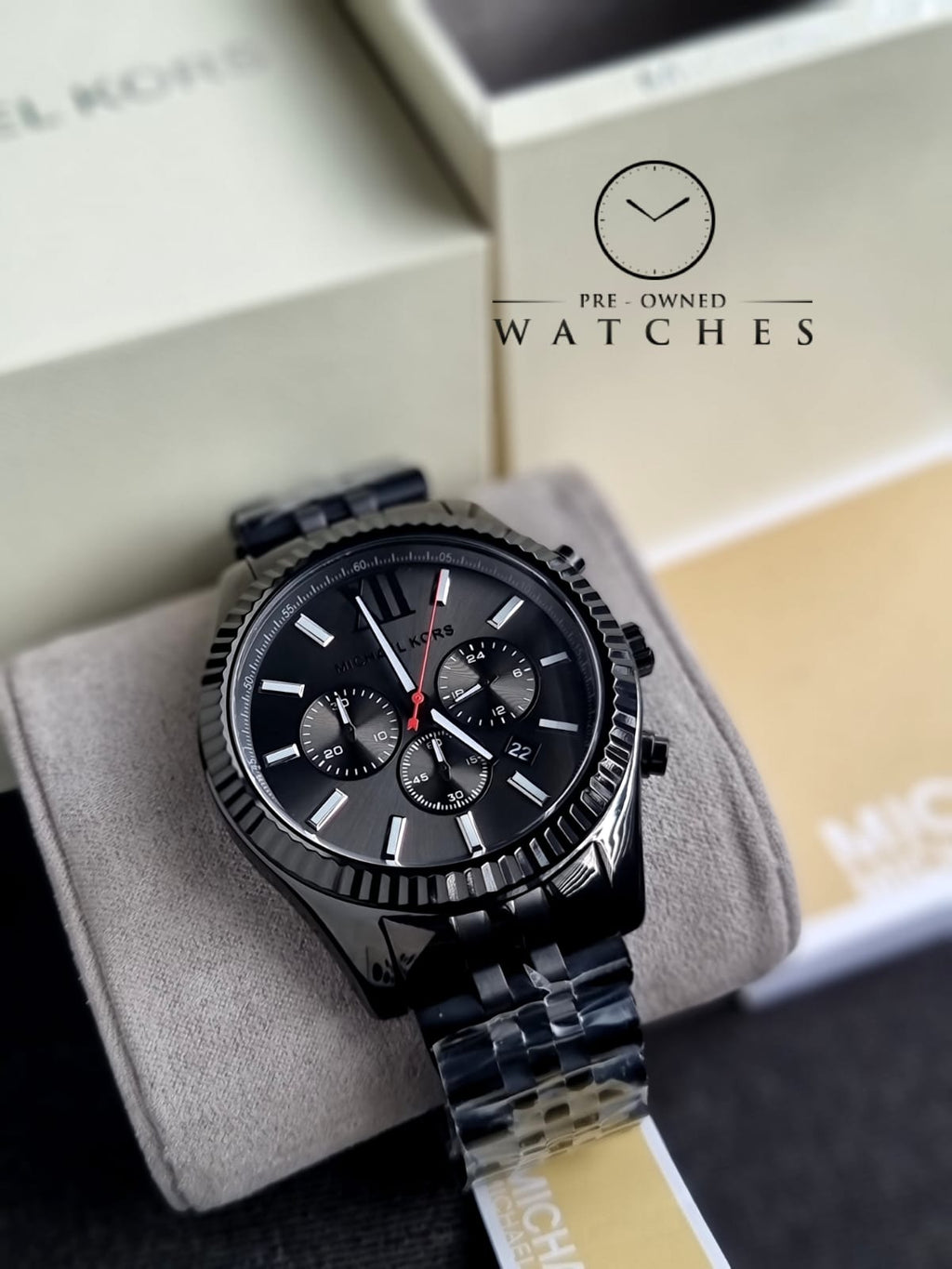 Michael Kors Men’s Quartz Stainless Steel Black 45mm Watch MK8320