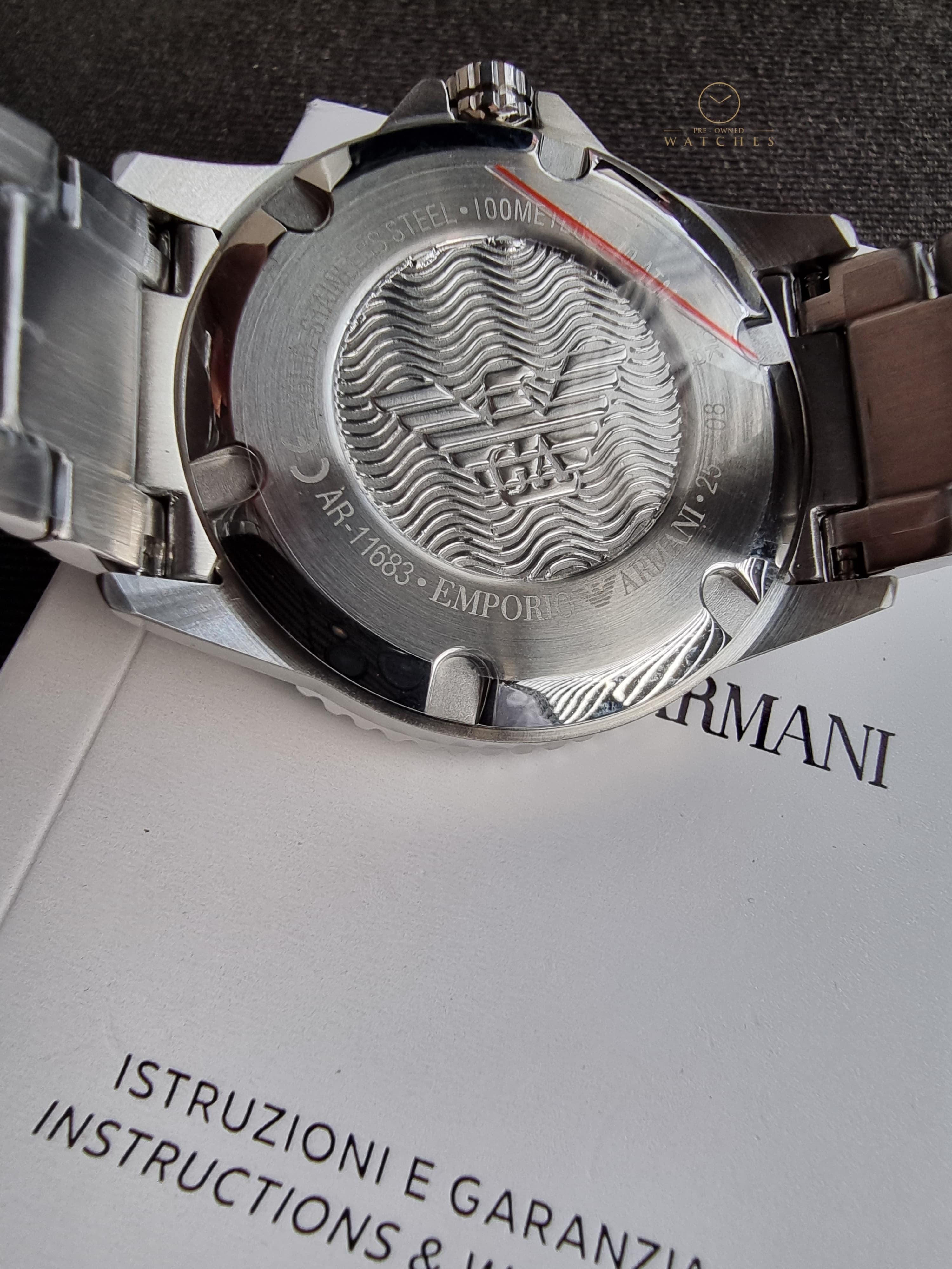 EMPORIO ARMANI World Explorer Silver Stainless Steel Grey 42mm Dial Quartz Watch for Gents - A11683