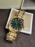 Michael Kors Lexington Gold Stainless Steel Green Dial Quartz Watch for Ladies - MK7449
(Without tag)
