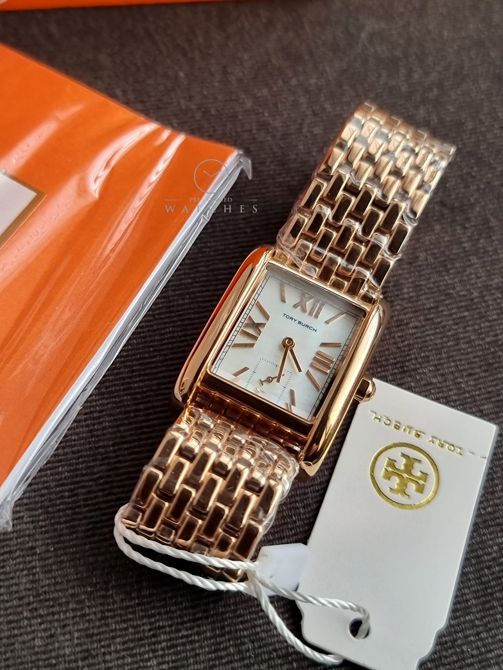 Tory Burch Eleanor Mother of Pearl White Dial Rose Gold Steel Strap Watch for Women - TBW1079