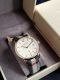 Burberry Unisex Swiss Made Leather Strap Gold Dial 40mm Watch BU10001