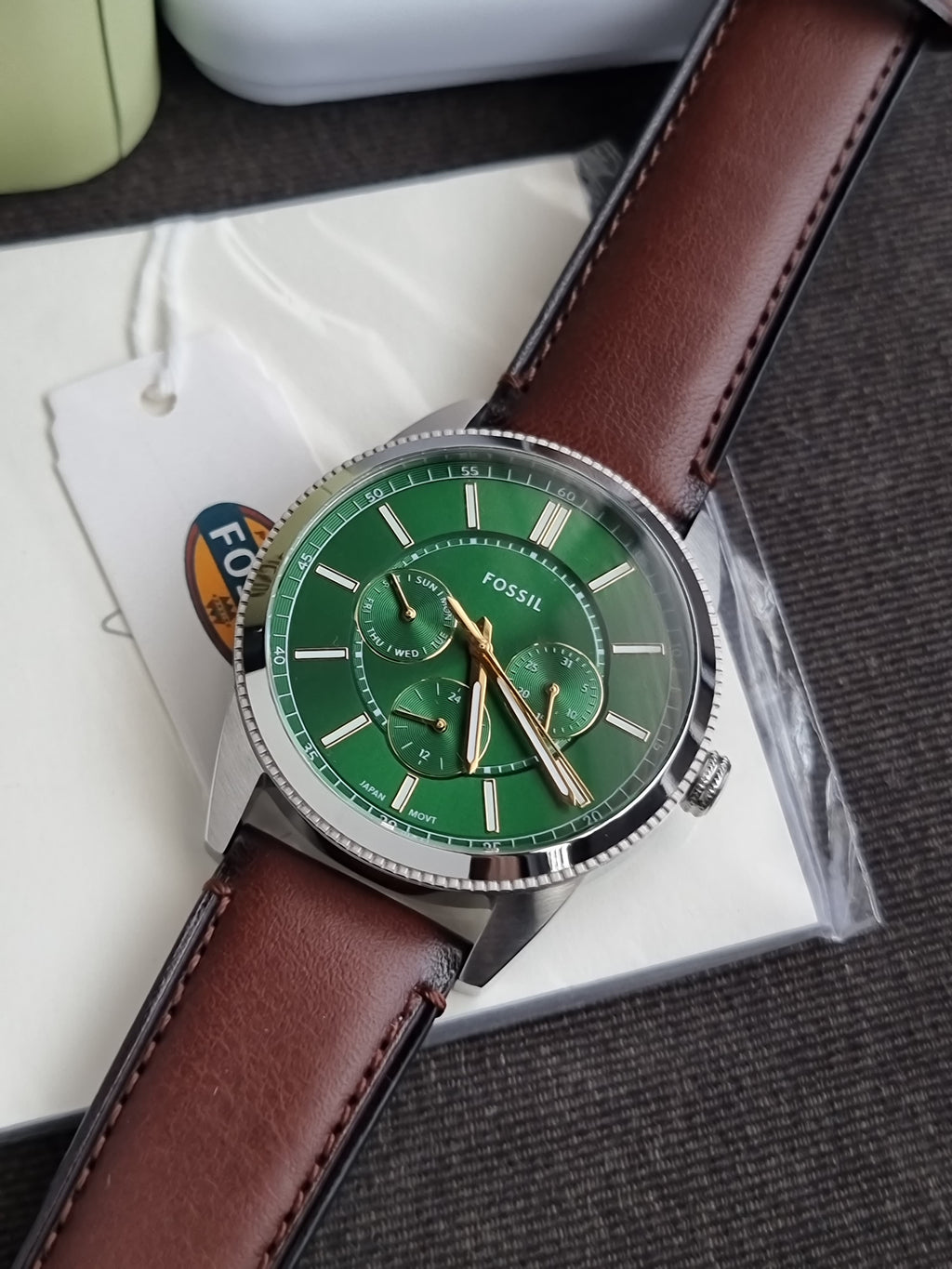 Fossil Pearson Brown Quartz 42mm Dial Leather Watch FS6137