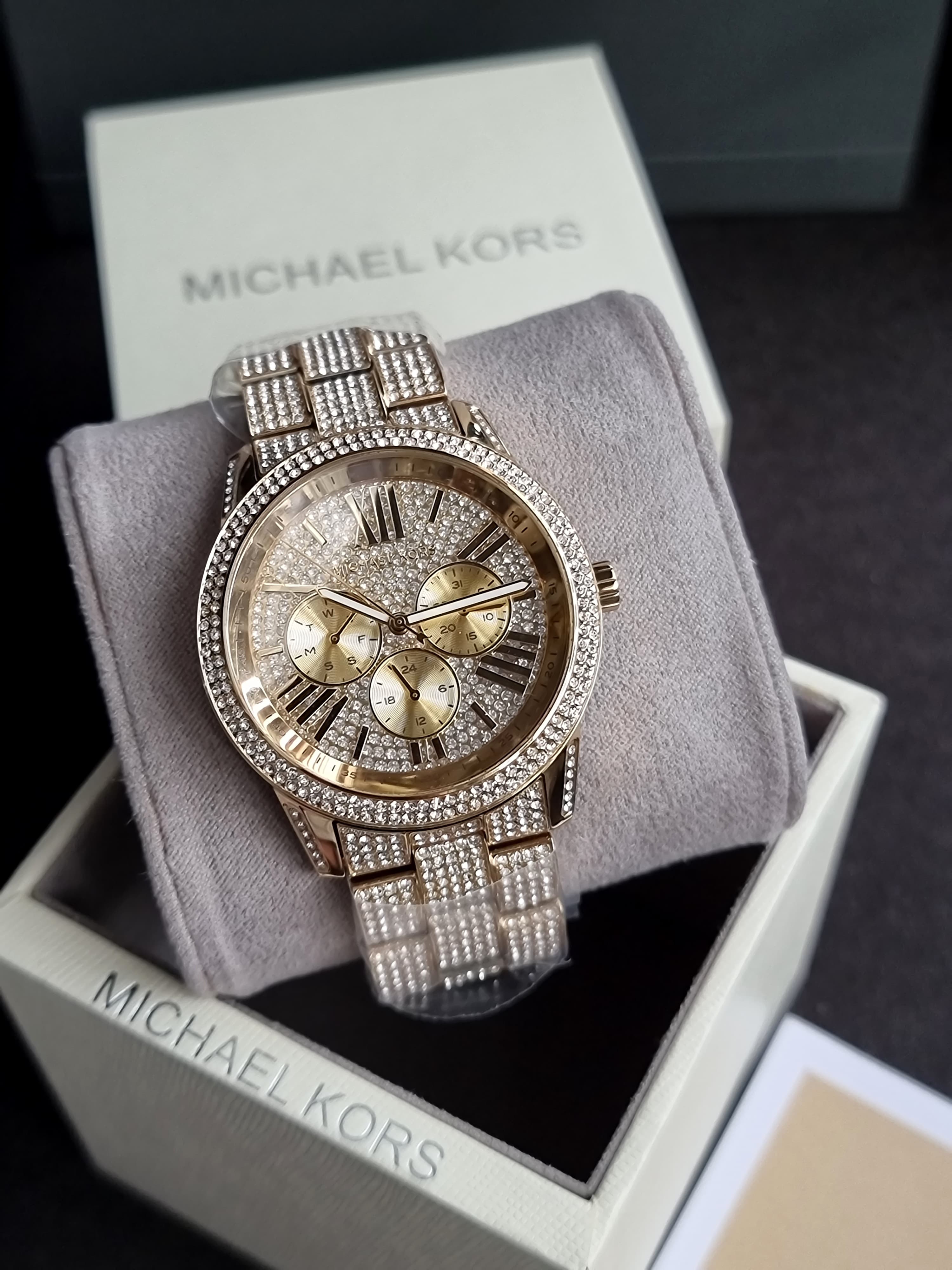 Michael Kors MK6789 Bradshaw Gold Tone Stainless Steel Pave Glitz Women's 42mm Bracelet Watch