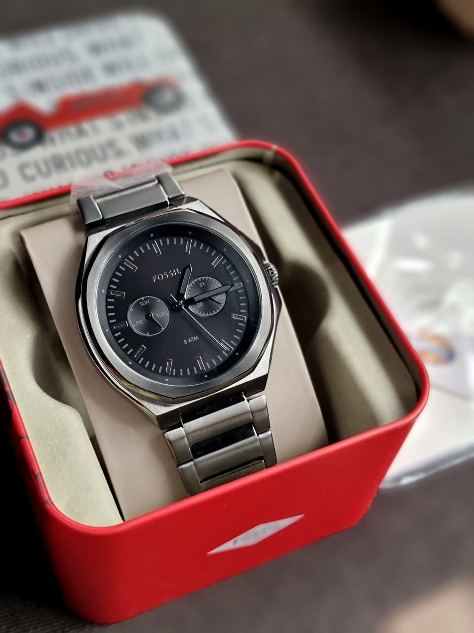 Fossil Evanston Multifunction Gunmetal Stainless Steel Men's Watch-BQ2609
