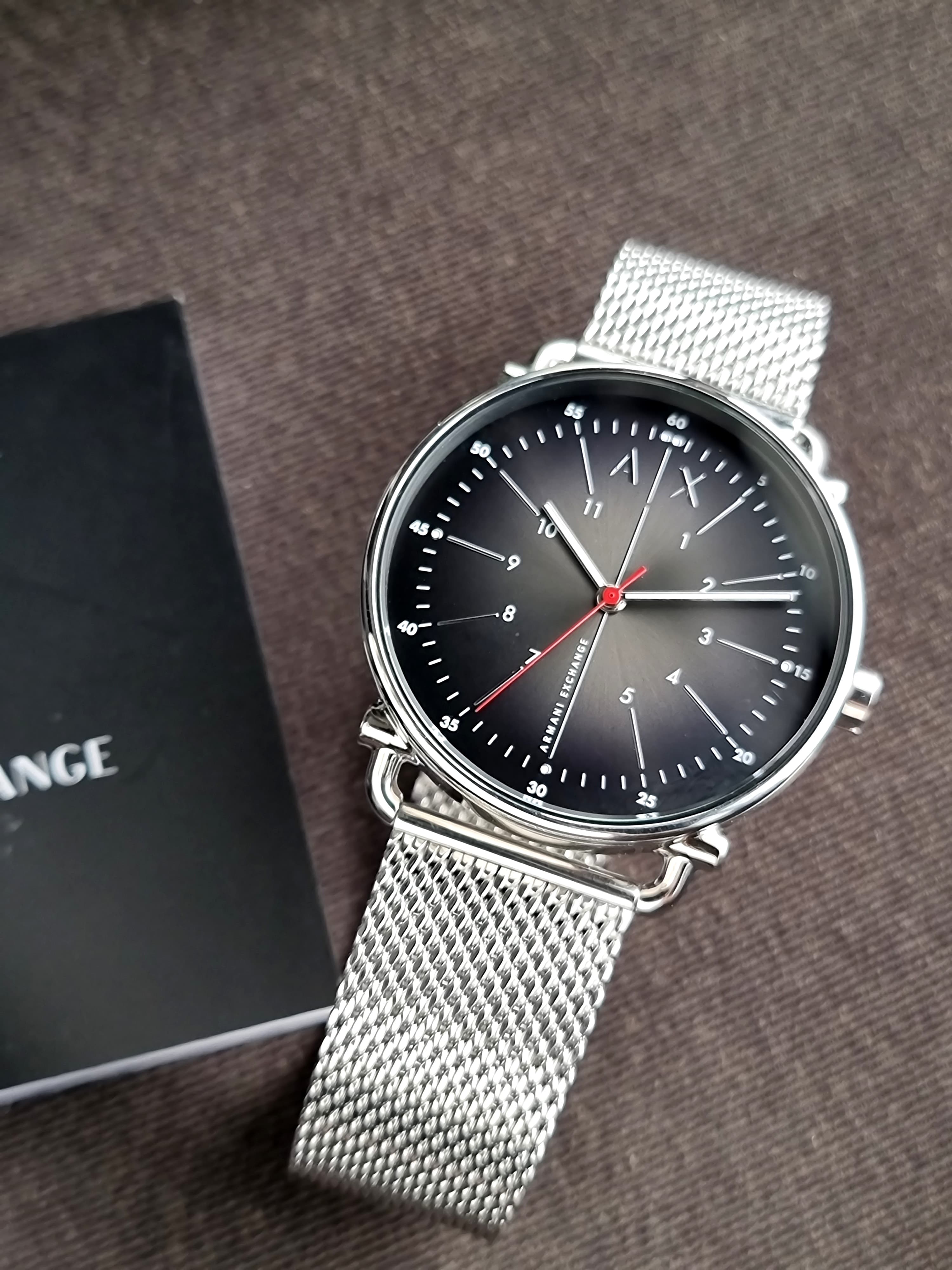 Armani Exchange Men 44mm Analog Stainless Steel Clasp Round Wrist Watch AX2900